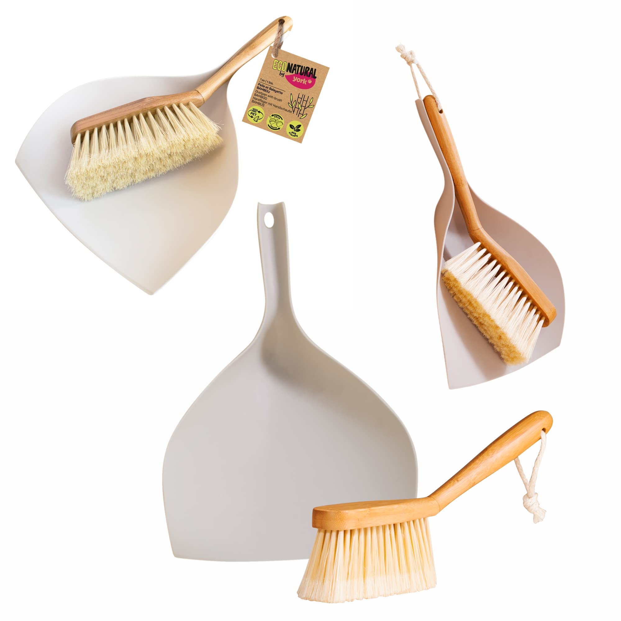 York Eco Natural Handfeger Und Schaufel Bambus Mit Gummikante Besen Und Kehrschaufel Set Kehrblech Kehrset Kehrgarnitur ‎34 x 34 x 7 cm Angebot bei HelloDeals