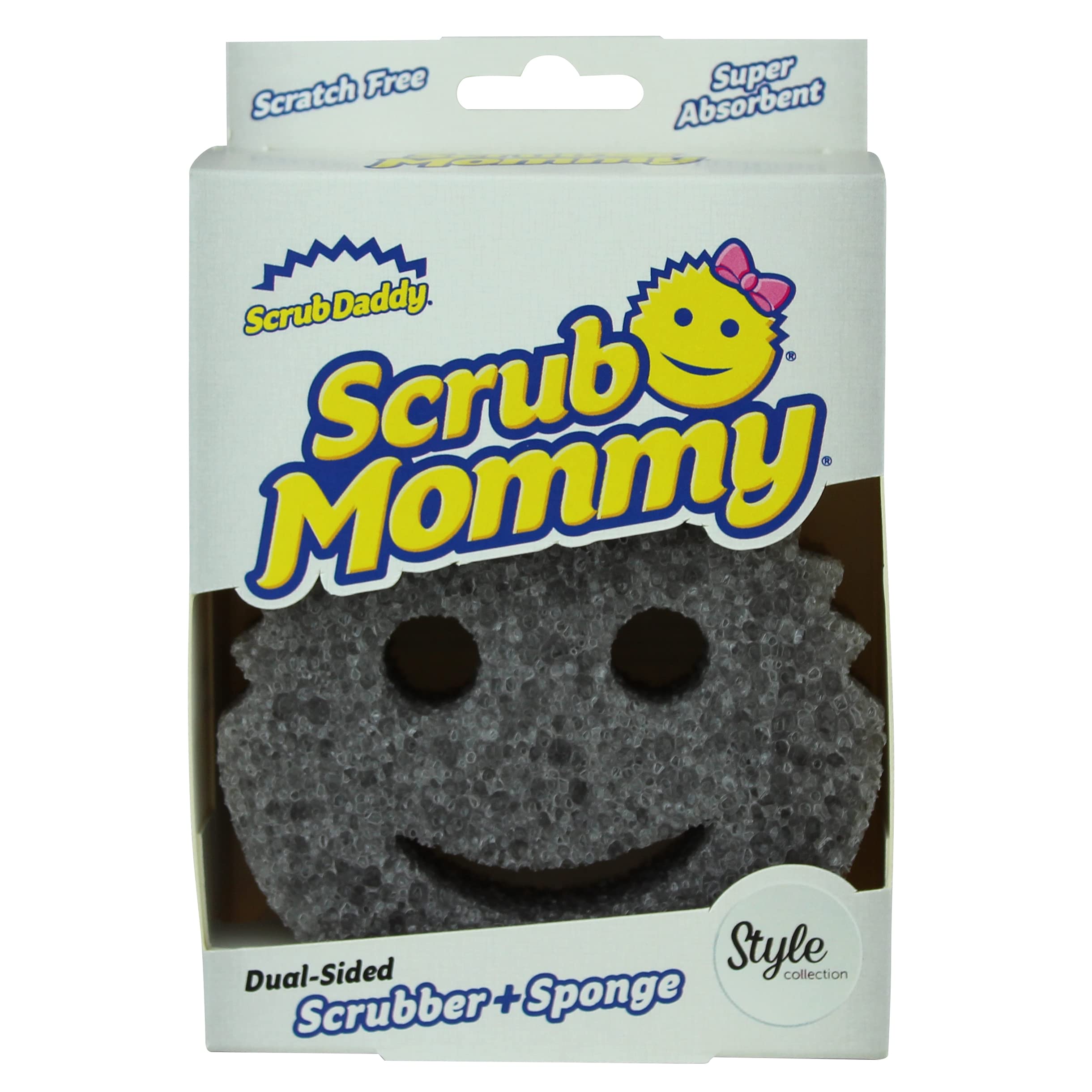Scrub Daddy Scrub Mommy Putzschwamm, Topfreiniger Küchenschwämme, Putzmittel mit Texturveränderung, kratzfreier Spülschwamm, geruchsresistenter Smiley Schwamm, Geschirrschwamm - 1er Style Grau Angebot bei HelloDeals