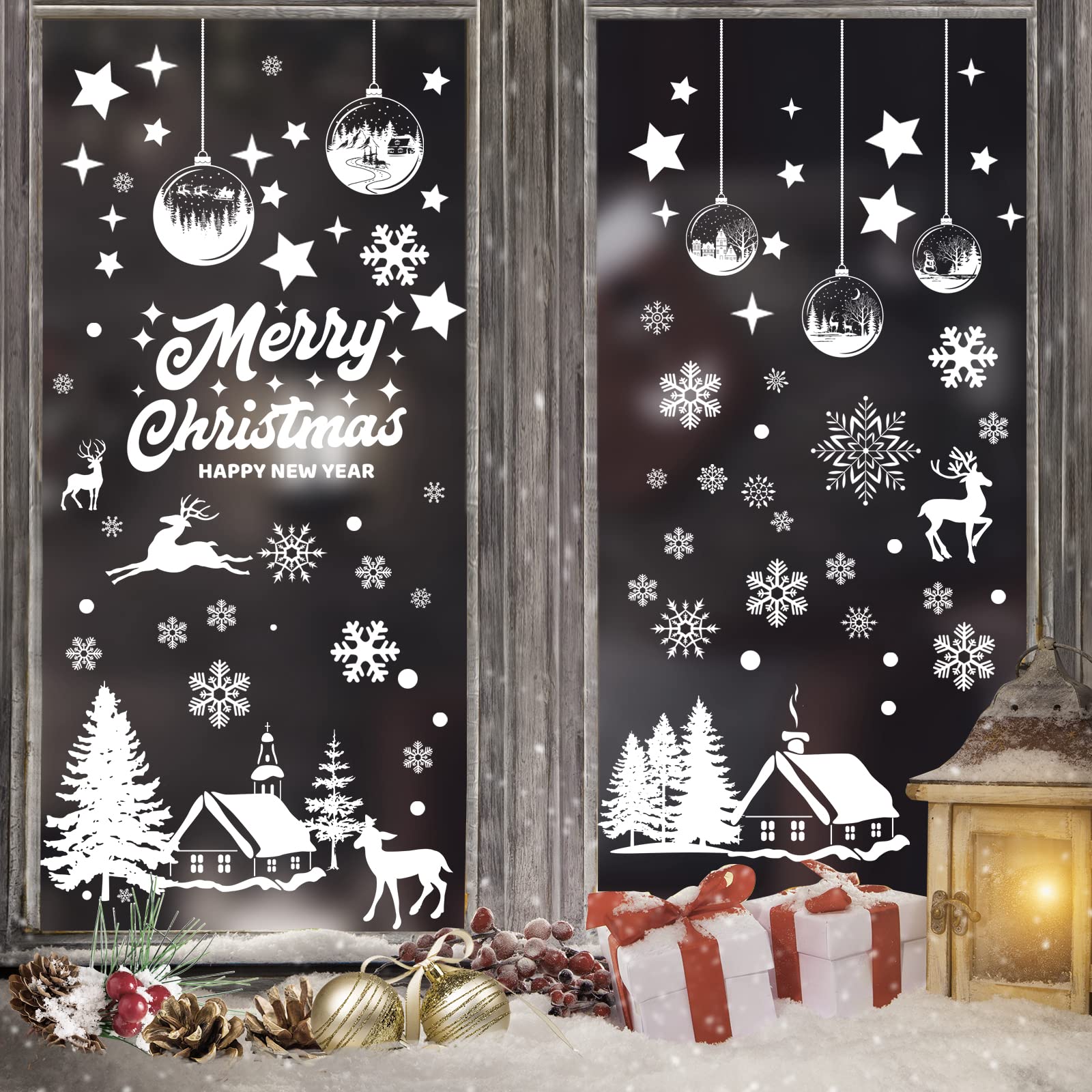Fensterbilder Weihnachten,Schneeflocken Fensterdeko Selbstklebend 9 Blätter Weihnachtliche Fensterbilder für Winter Weihnachts Fenster,Dekoration,Fensterscheiben,Vitrinen,Schneeflocken Weihnachtsdeko Angebot bei HelloDeals