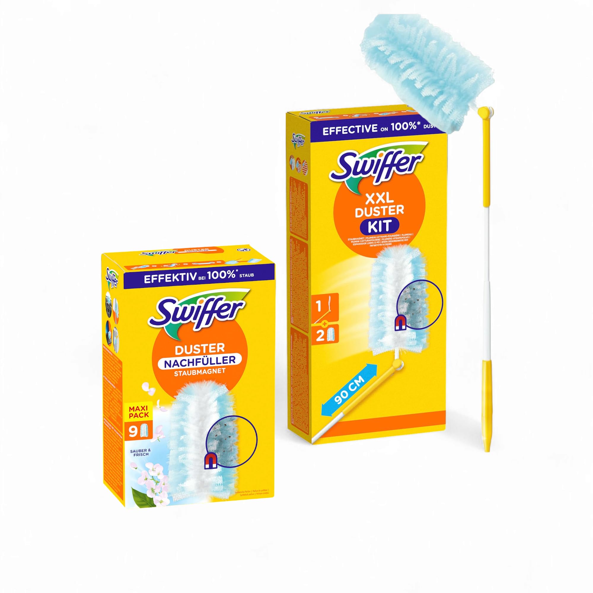 Set Swiffer® Staubmagnet XXL Teleskopgriff + 1 Handgriff + 11 Tücher (XL) Angebot bei HelloDeals