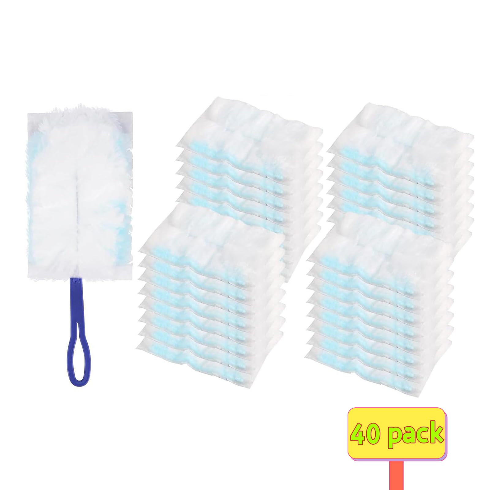 40 Stück Tücher für Swiffer Staubmagnet mit 1 Handgriff, Elektrostatischer StaubwedelkopfStaubwedel, Taubtuch Ersatz-Aufsätzen, Reinigungsstaub Staubtuch Nachfüllung, Geeignet für Möbel Angebot bei HelloDeals