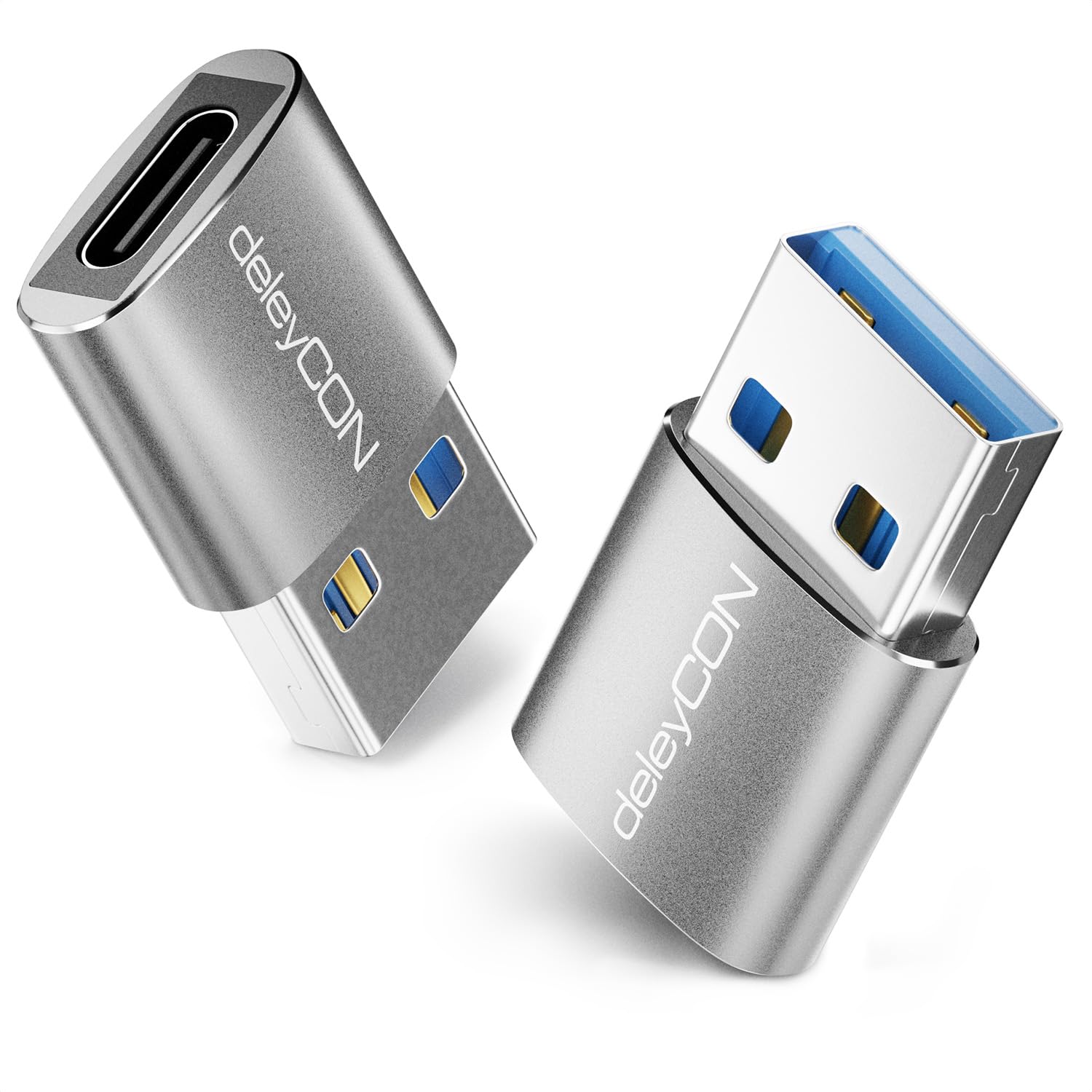 deleyCON USB C Adapter (2 Stück) USB 3.0 5Gbps USB C Buchse zu A Stecker Adapter für iPhone 17/16/15 Serie, iPad, Galaxy S25/S24/S23 Serie, A56, A16, Laptop, Notebook, Carplay Usw Angebot bei HelloDeals
