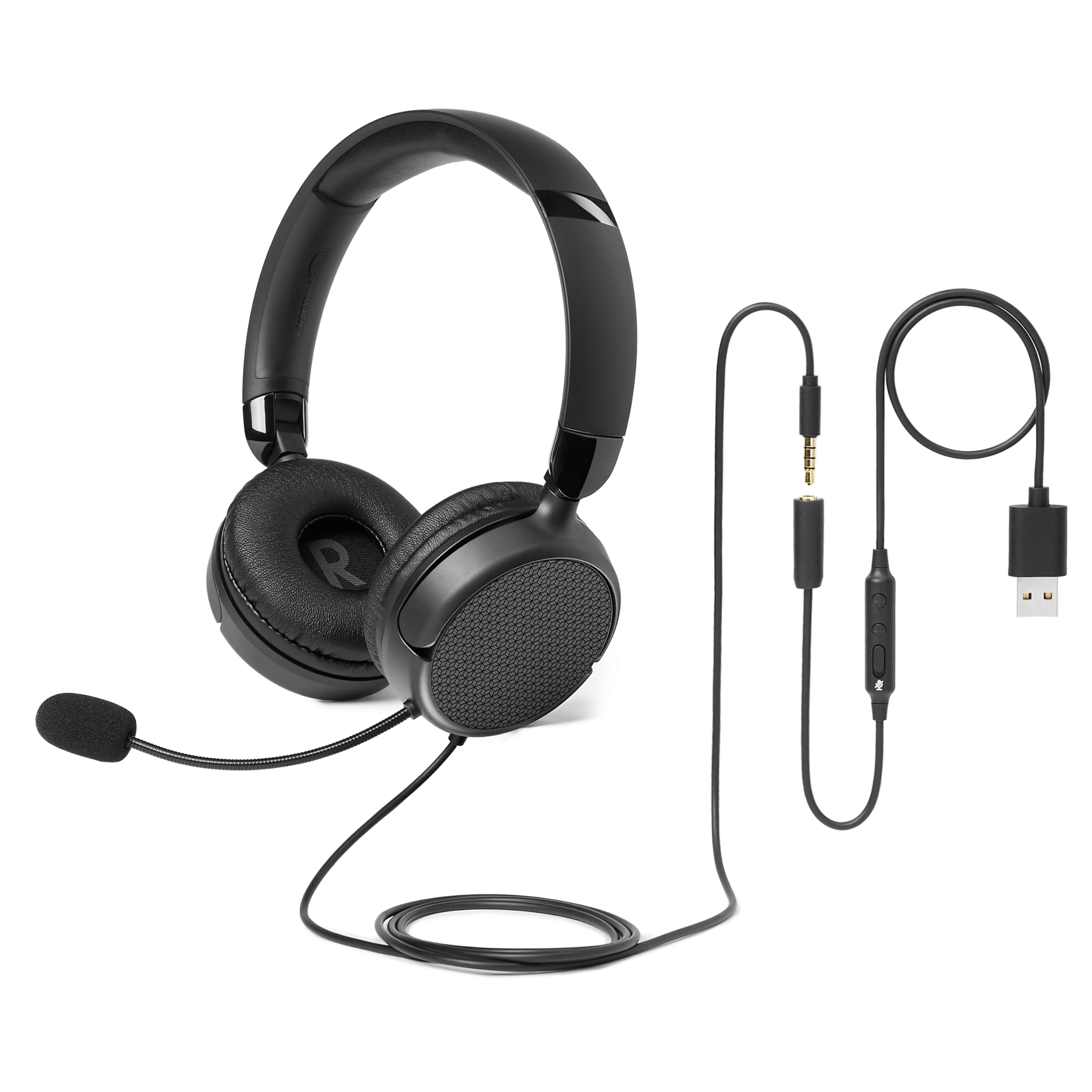 Amazon Basics Kabelgebundenes Computer-Headset mit Mikrofon, faltbar, Einheitsgröße, Schwarz Angebot bei HelloDeals
