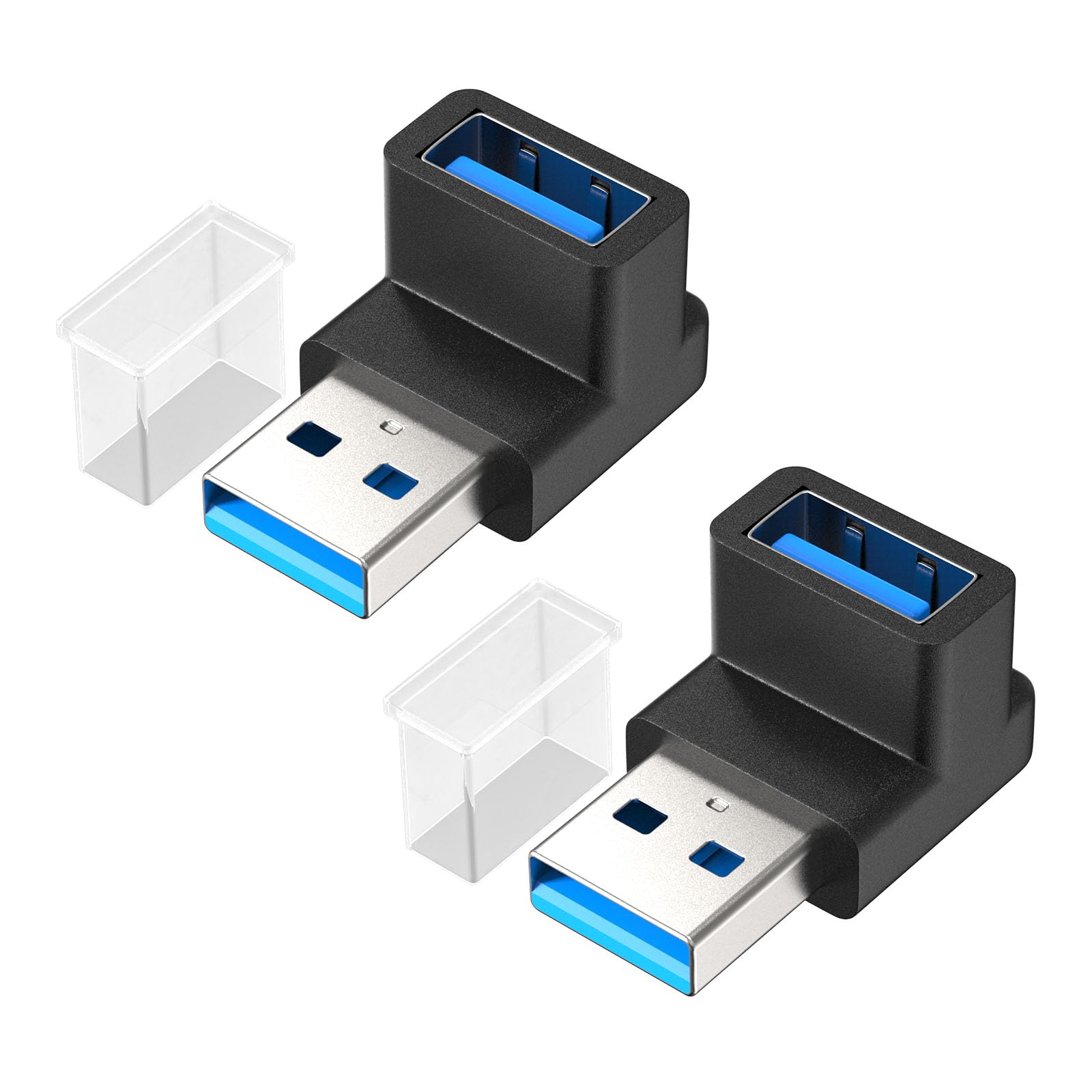 2 pcs Adapter USB auf USB 3.2 Winkelstecker 90 Grad Adapter/10Gbps 5V@3A Adapter USB-A auf USBA Kompatibel mit Phone Laptop Tablet Angebot bei HelloDeals