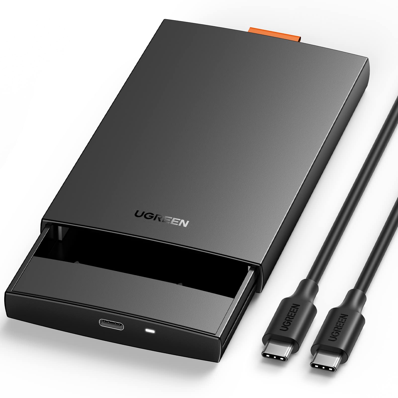 UGREEN 2 5 Zoll Festplattengehäuse USB C 3.1 Gen 2 auf SATA III bis zu 6Gbps Gehäuse für 2,5 Zoll SSD und HDD in Höhe 9.5mm 7mm UASP Externes Case für 2.5 Zoll Festplatten mit USB C-C Kabel Angebot bei HelloDeals