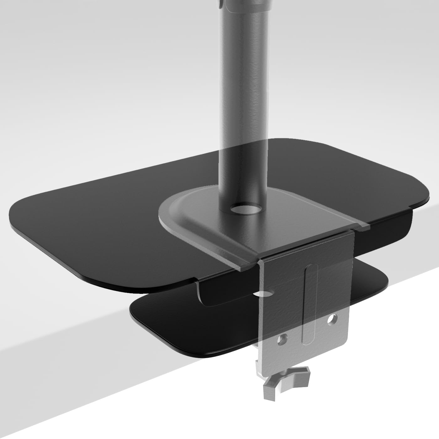 PUTORSEN Monitorhalterung Verstärkungsplatte für dünne Glas und andere Tischplatten, Große Montageplatten Stahl-Halterungsplatte passen auf die meisten Klemm- und Tüllensockel, Schwarz Angebot bei HelloDeals