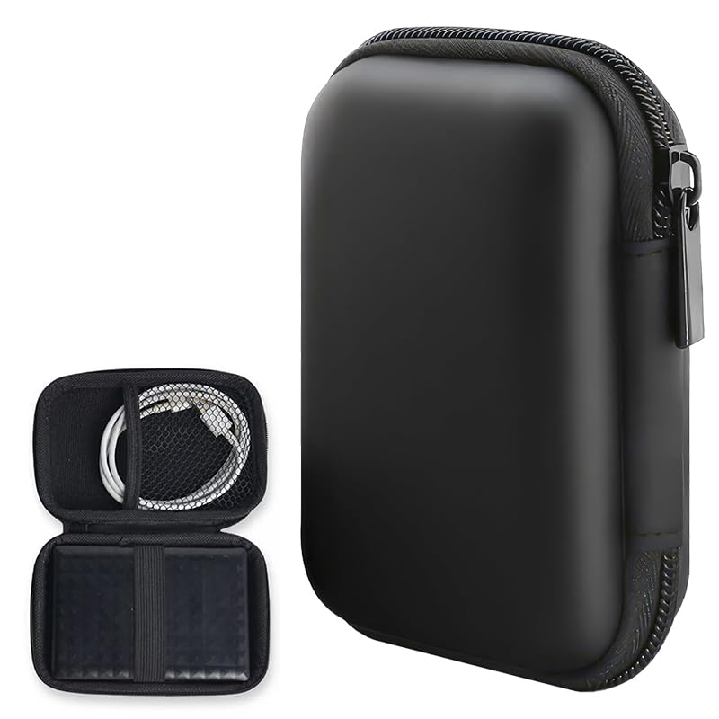Festplattentasche - Tasche für Externe Festplatte, Eva-Hülle, Wasserdicht, Universelle Organizer für Festplatten, Powerbanks (Schwarz) Angebot bei HelloDeals