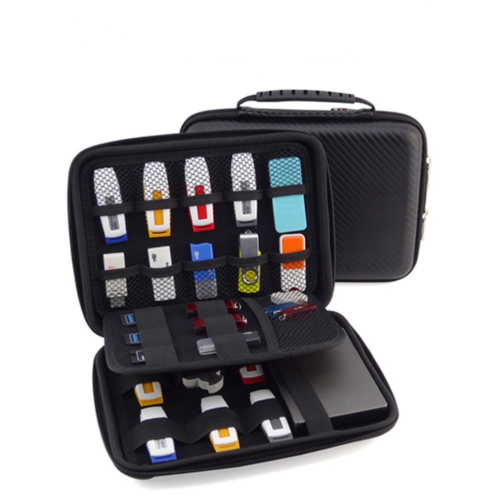 USB-Speicherstick Organizer Aufbewahrungs Tasche Case Organizer für USB Sticks SD Speicherkarte Hülle Zubehöre Sammlung Schwarz-01 Angebot bei HelloDeals