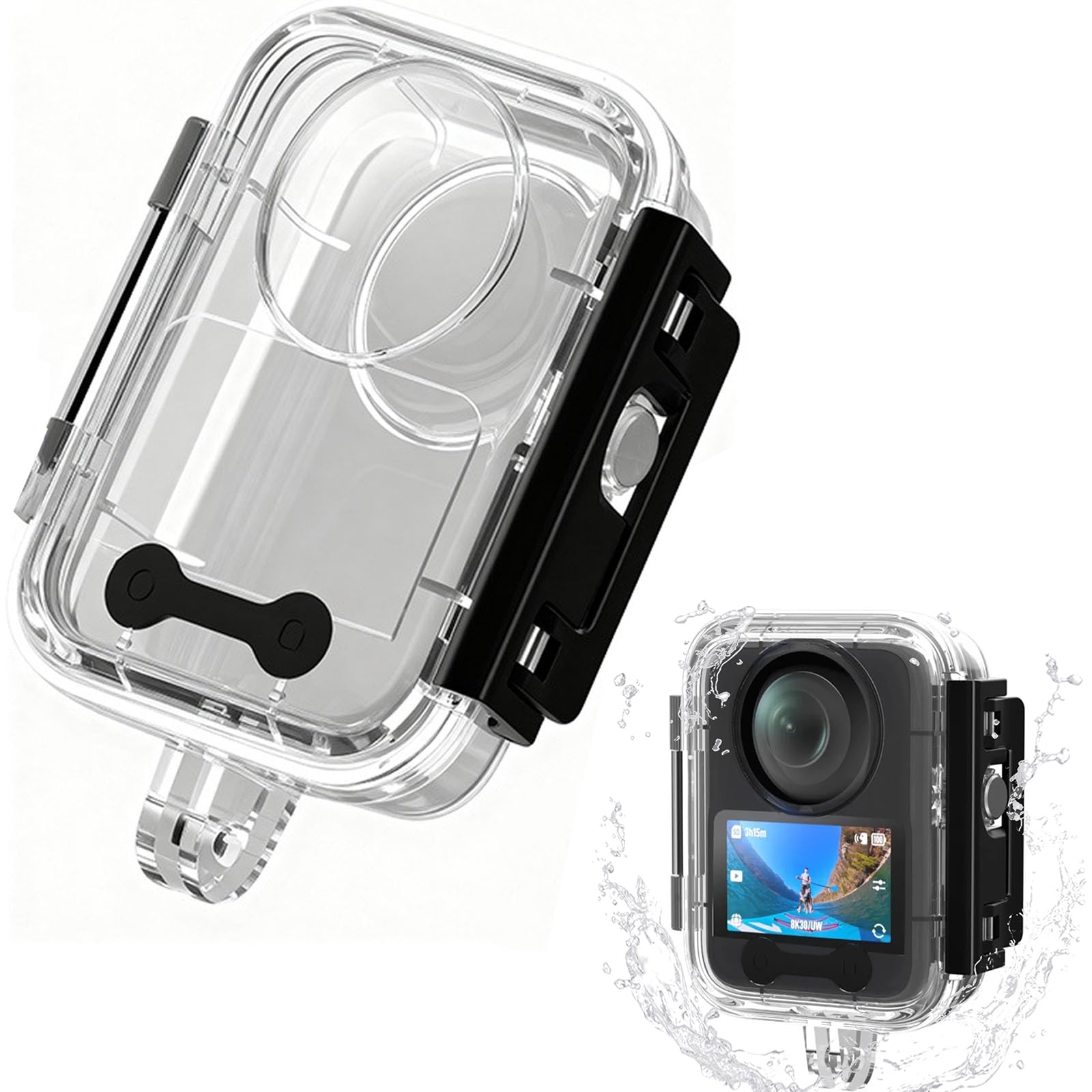 Wasserdichtes Gehäuse für DJI Osmo 360, Unsichtbares Tauchgehäuse 45M Unterwassergehäuse Schutzgehäuse Schutz Gehäuse Hülle Zubehör für DJI OSMO 360 Angebot bei HelloDeals