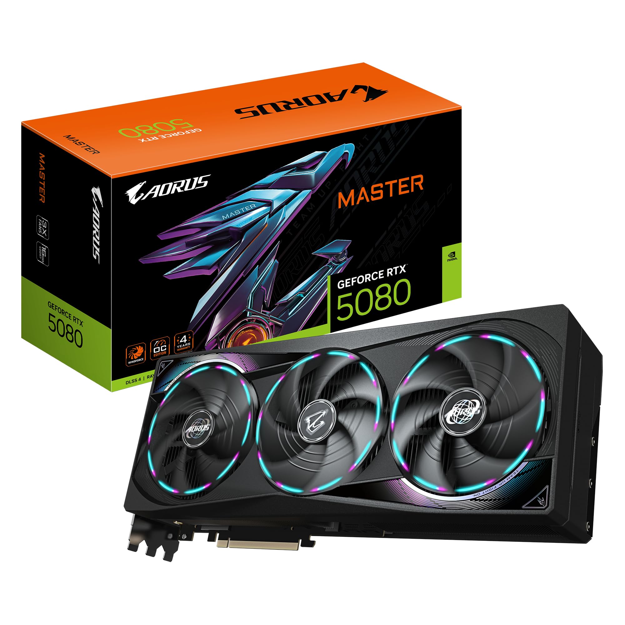 Gigabyte AORUS GeForce RTX 5080 Master 16G Grafikkarte - 16GB GDDR7, 256 Bit, PCI-E 5.0, 2805MHz Core Clock, 3 x DisplayPort, 1 x HDMI, GV-N5080AORUS M-16GD Angebot bei HelloDeals