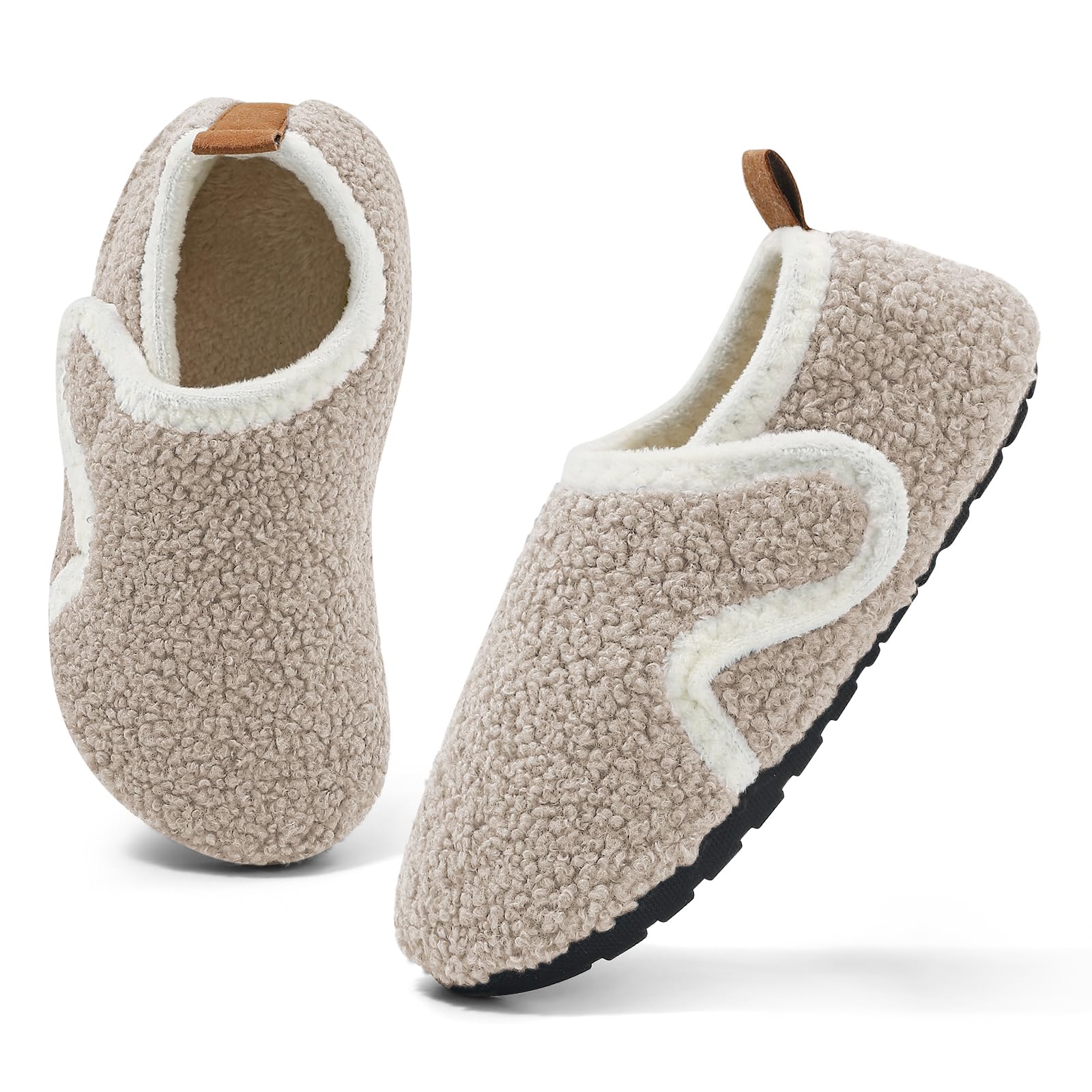 MK MATT KEELY Hausschuhe Kinder Junge Mädchen Barfussschuhe Winter Baby Pantoffeln Atmungsaktive rutschfest für Lauflernschuhe Slippers 35/36 EU Beige Angebot bei HelloDeals