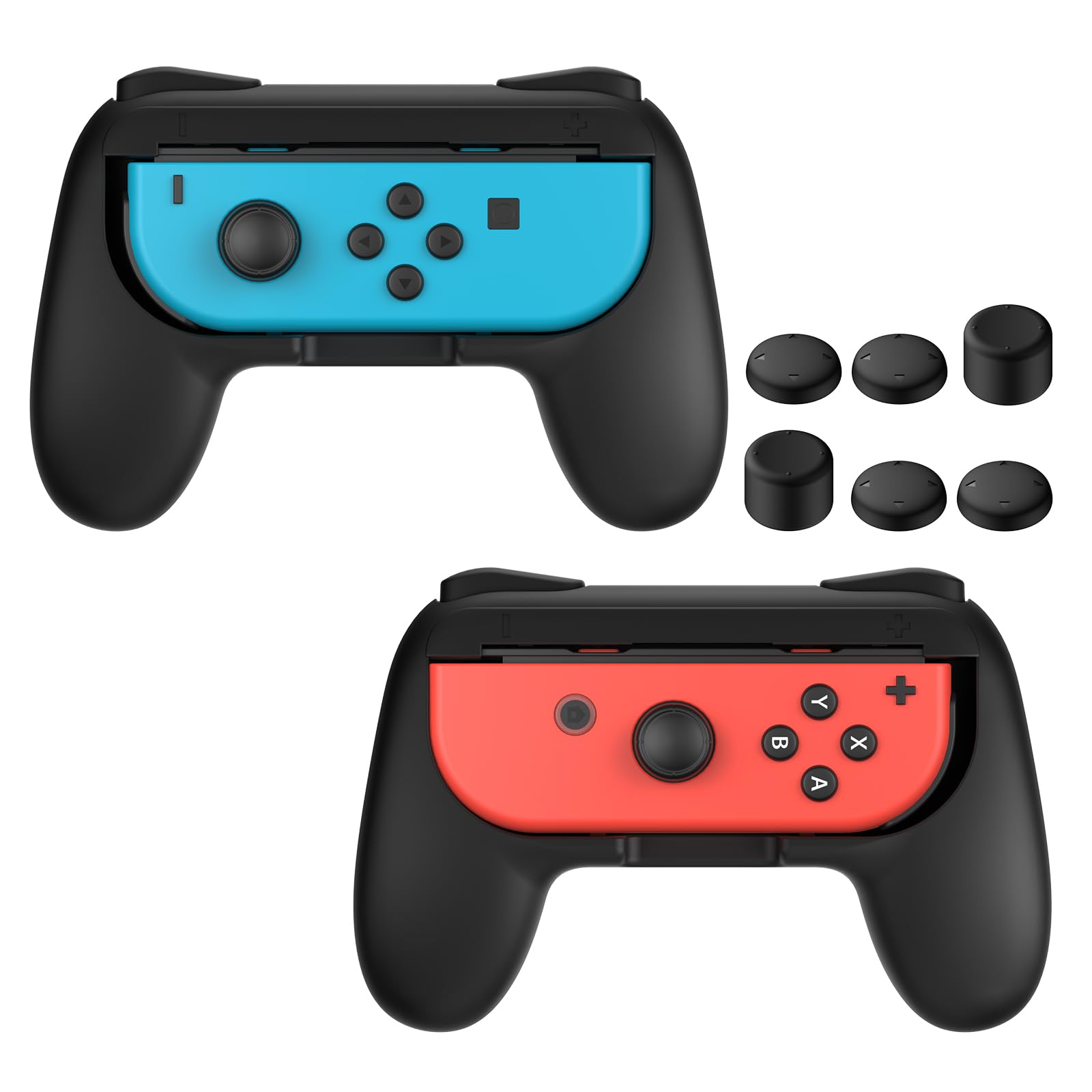 FASTSNAIL Rutschfester Griffe Kompatibel mit Nintendo Switch für JoyCon, Halterung Controller Kompatibel mit Switch OLED, Zubehör für Switch (2 x Schwarz) Angebot bei HelloDeals