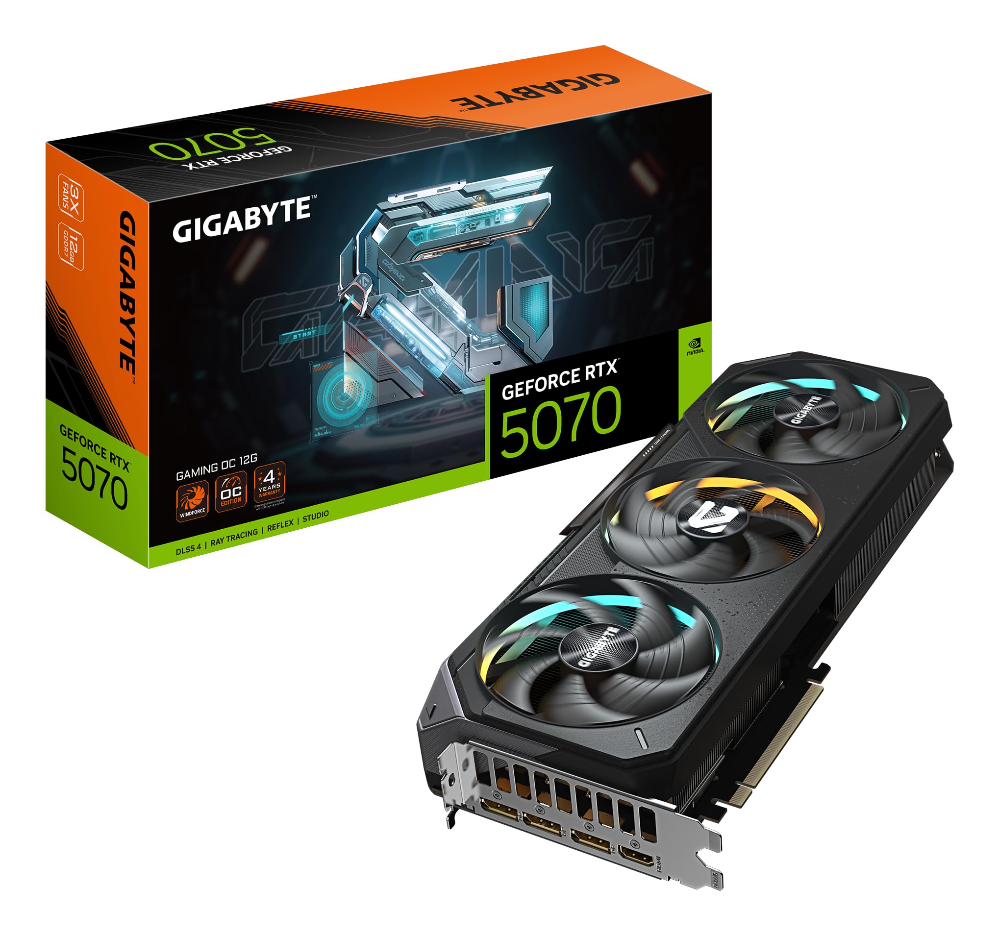 Gigabyte GeForce RTX 5070 Gaming OC 12G Grafikkarte - 12GB GDDR7, 192 Bit, PCI-E 5.0, 2625 MHz Core Clock, 3 x DP 2.1a, 1 x HDMI 2.1b, NVIDIA DLSS 4, GV-N5070GAMING OC-12GD Full-Height/Full-Length (FH/FL) Angebot bei HelloDeals