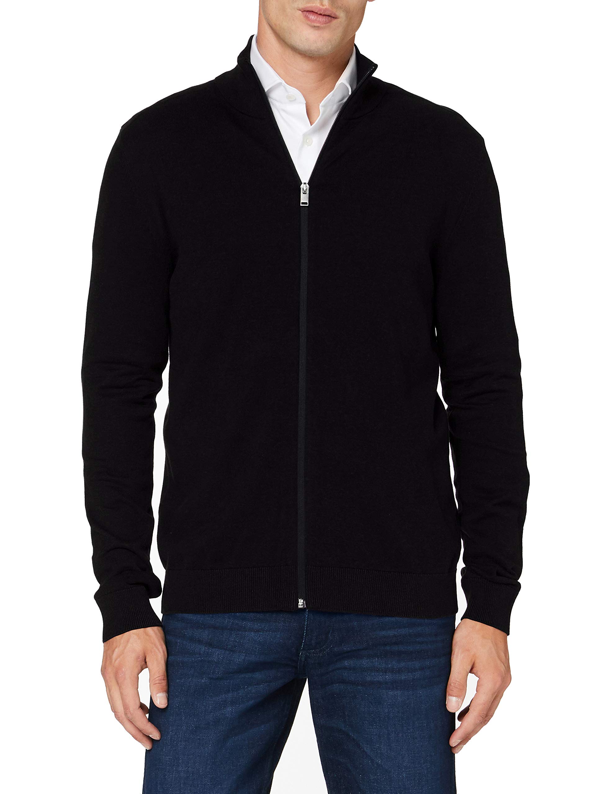 Selected Homme Male Strickjacke Zip-up L Schwarz Angebot bei HelloDeals