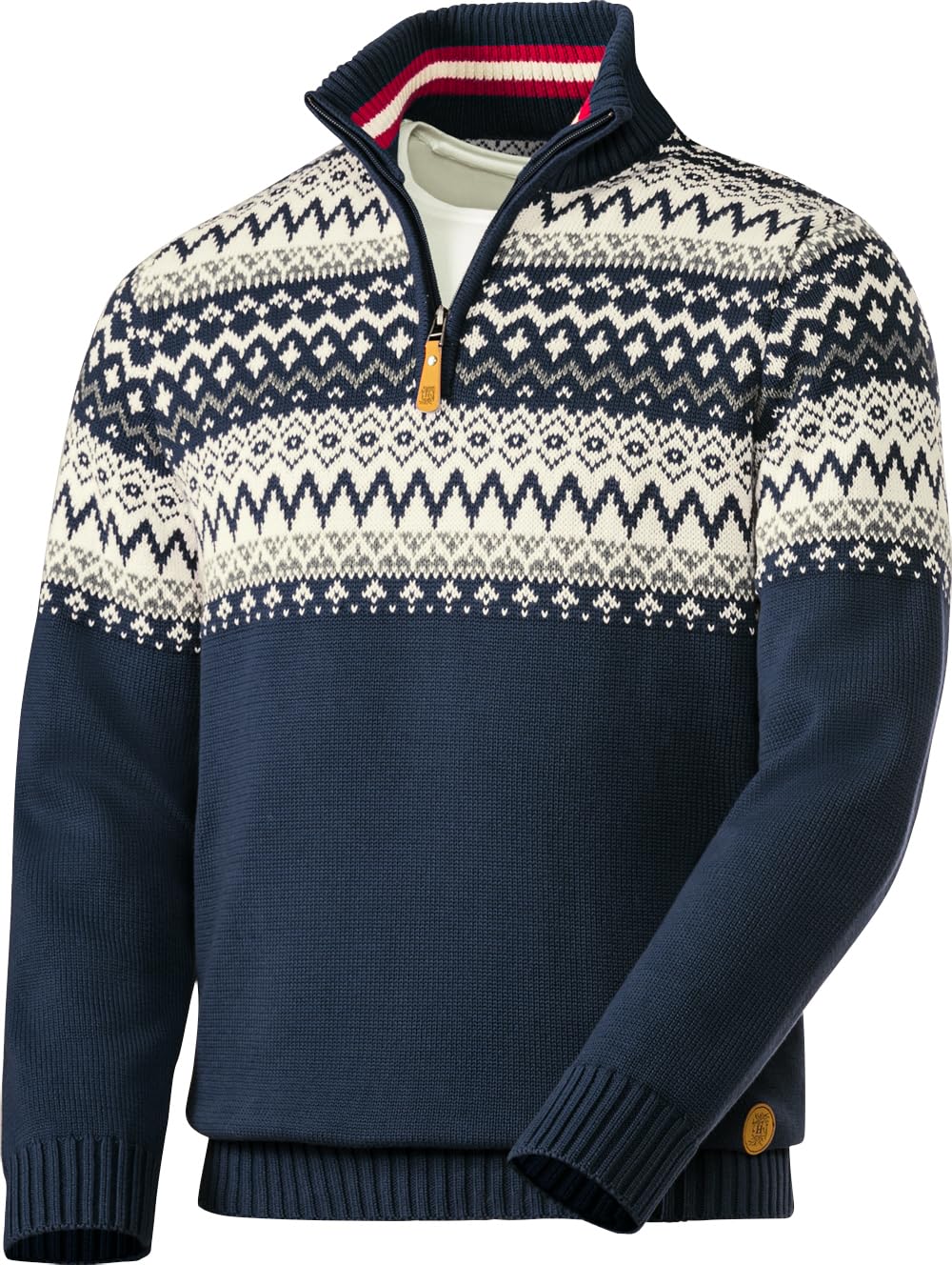 Pullover Herren, Warmer Norweger Pullover für Herren, Winterpullover, Strickpullover für Männer, Blau, Gr. 52 Angebot bei HelloDeals