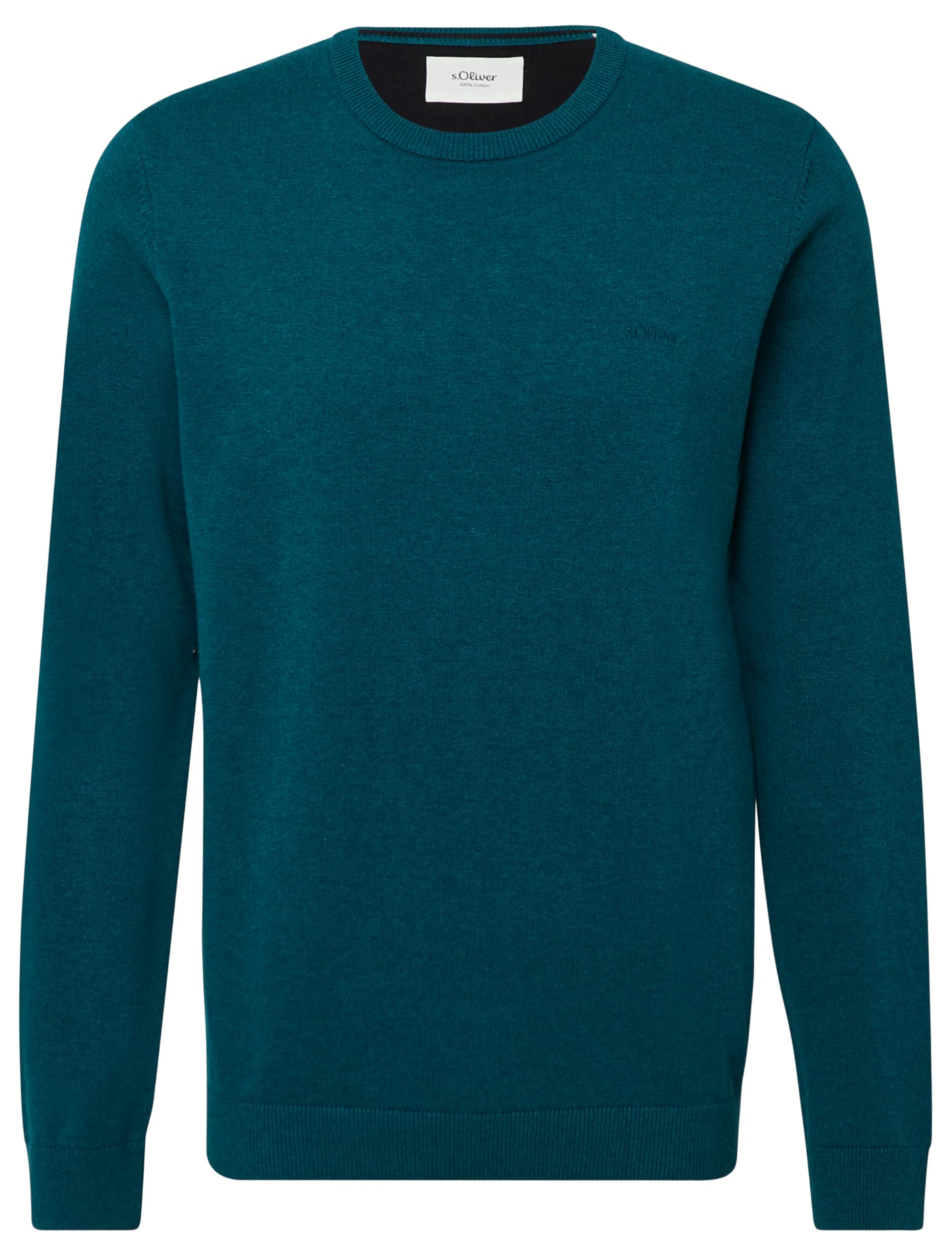 s.Oliver Baumwollpullover mit Logo-Stickerei XL Blue Green Angebot bei HelloDeals