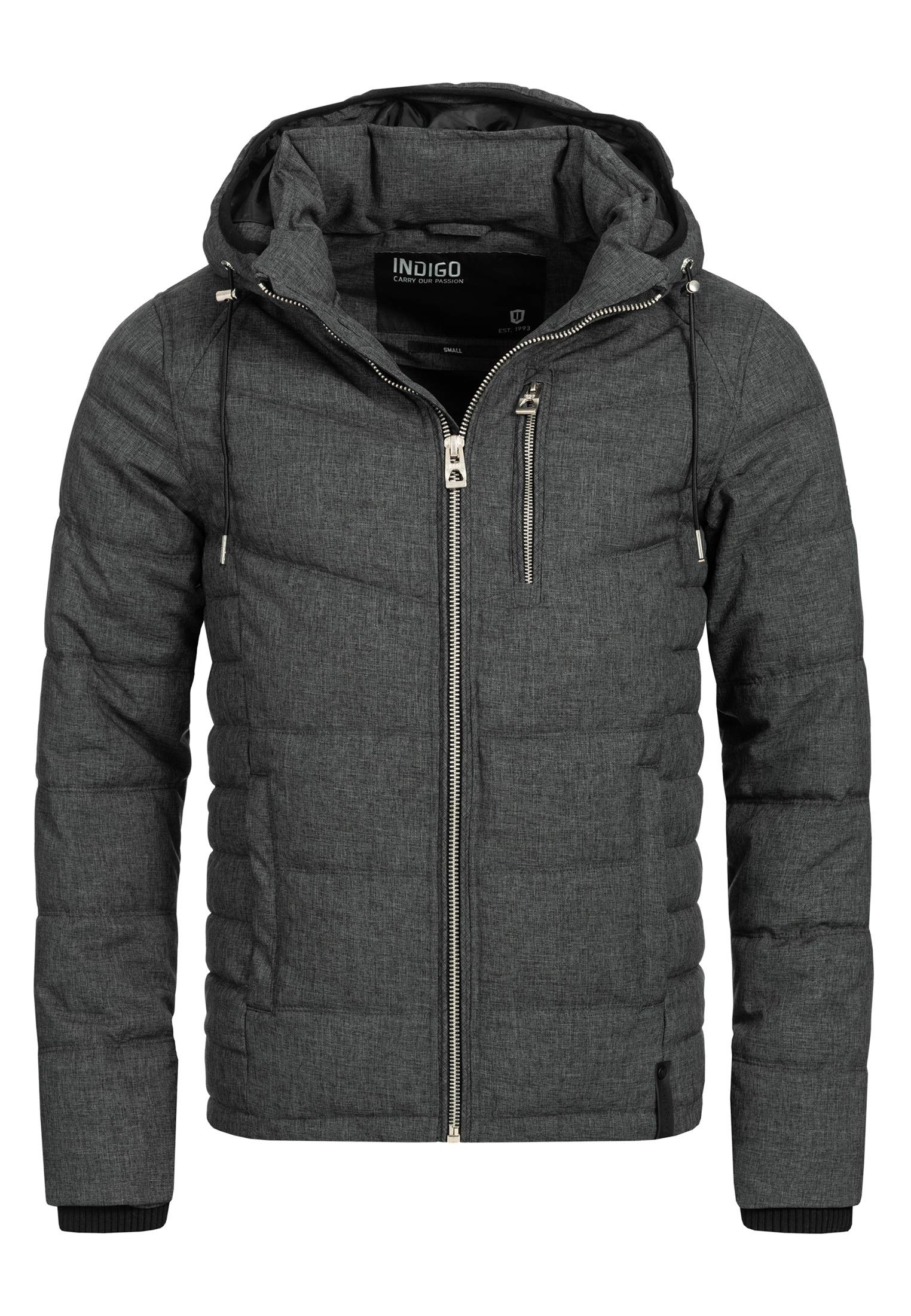 Indicode Herren Circus Steppjacke in Daunenjacken-Optik | Winterjacke Übergangsjacke L Schwarz Angebot bei HelloDeals