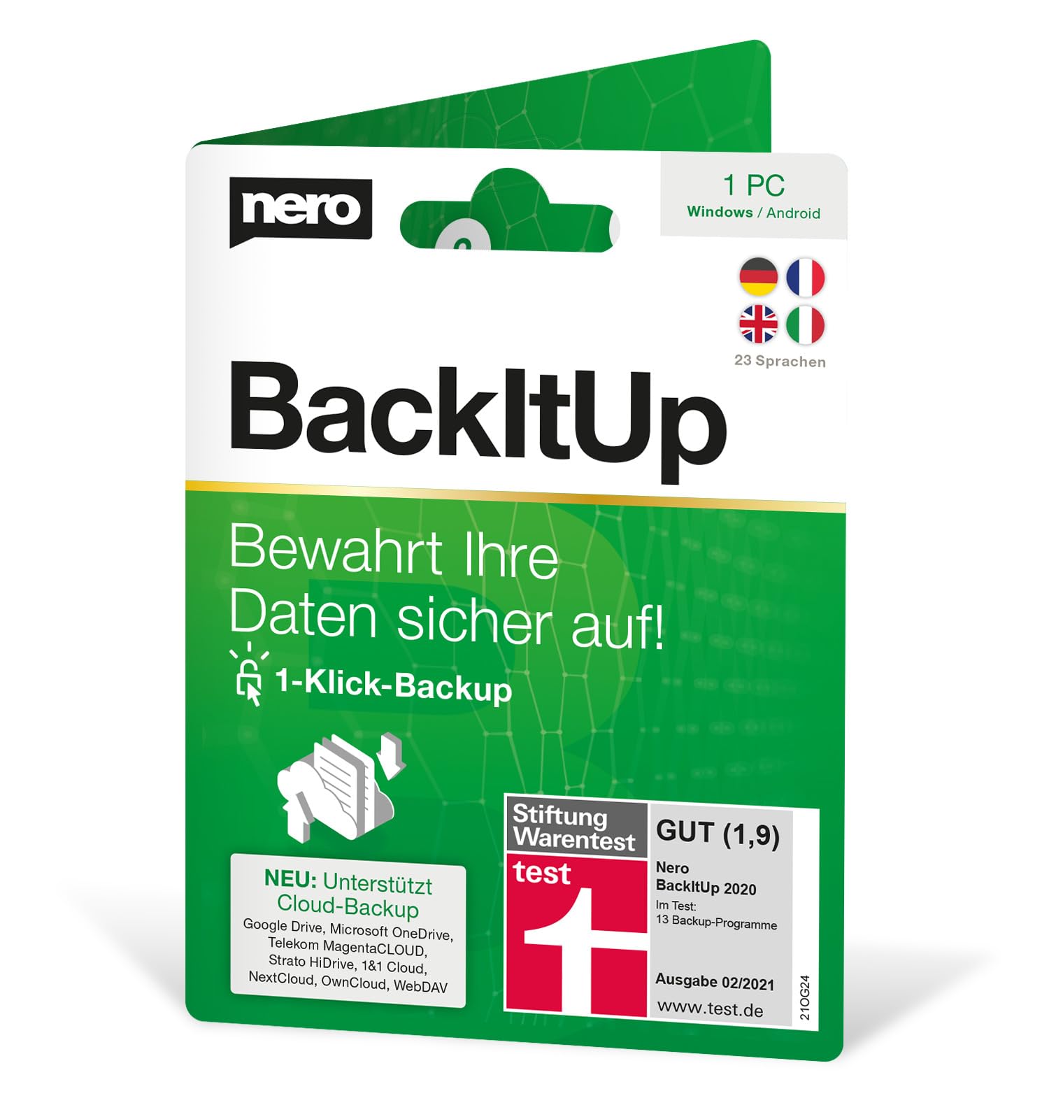 Nero BackItUp Testsieger – Datensicherung & Auto-Backup, Cloud-Sicherung, Recovery, Datenrettung, 1-Klick-Backup, Verschlüsselung, externe Festplatte & NAS | Unlimitierte Lizenz | 1 PC | Win 11/10/8/7 Angebot bei HelloDeals