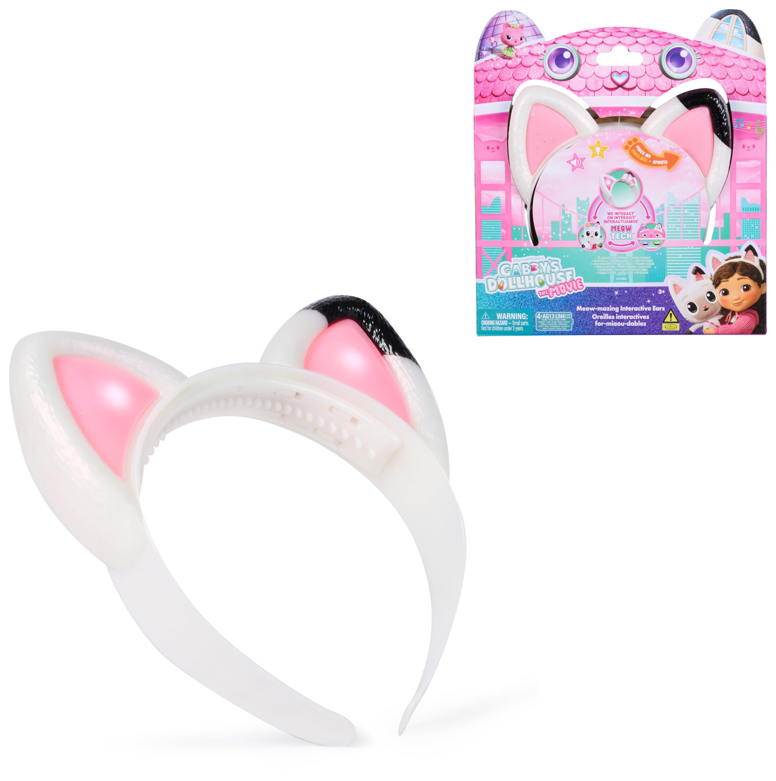 DREAMWORKS GABBY'S DOLLHOUSE: DER FILM - Interaktiver Miau-tastischer Katzenohren-Haarreif mit Licht, Sound & 3 Spielmodi, für Kinder ab 3 Jahren Angebot bei HelloDeals