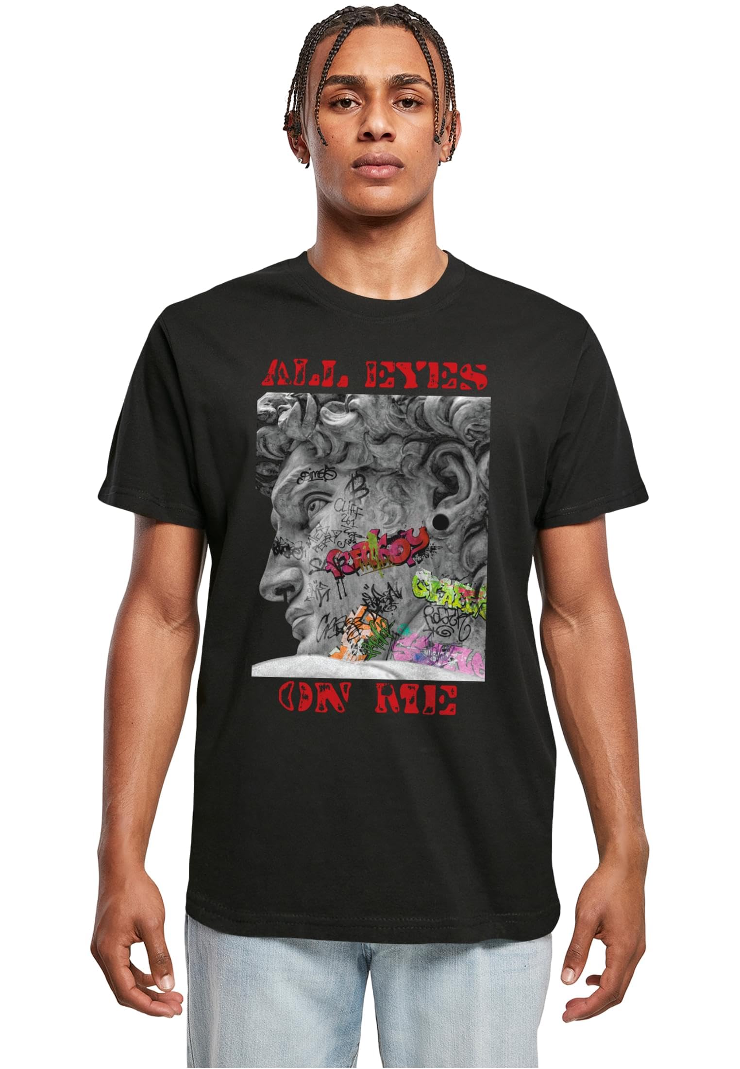 Mister Tee All Eyes Face Statue Tee XL Schwarz Angebot bei HelloDeals