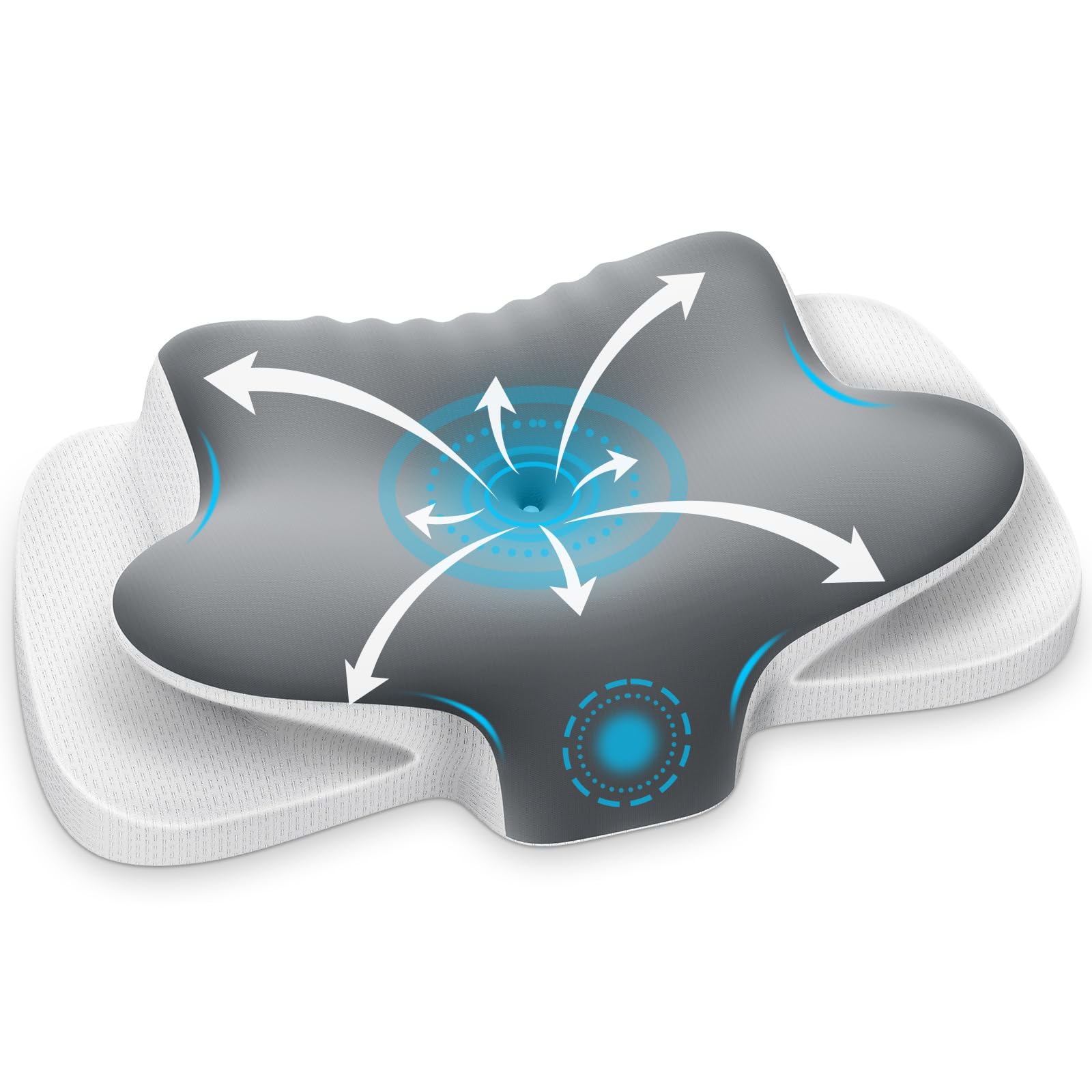 Nackenstützkissen Atmungsaktiv Memory Foam Kissen Nackenkissen Kopfkissen, Ergonomisch Seitenschläferkissen für Seiten, Rücken & Bauchschläfer Grau Angebot bei HelloDeals