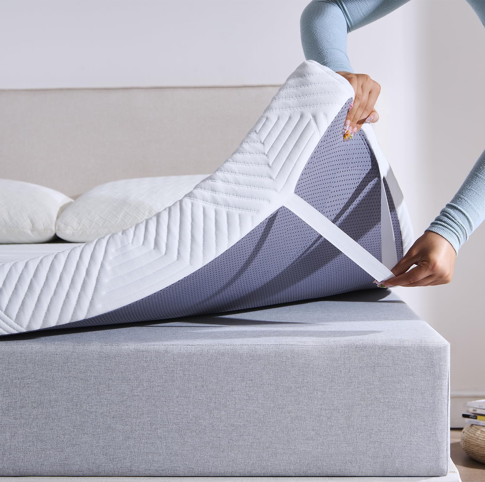 Matratzentopper 180x200cm, 7,5cm Höhe, Gel Topper 180x200cm, Komfortschaum Matratzen Topper mit Memory Foam Effekt & Waschbarer Bezug, für Boxspringbett Wohnwagen Schlafsofa 180x200x7,5cm 7,5CM Angebot bei HelloDeals