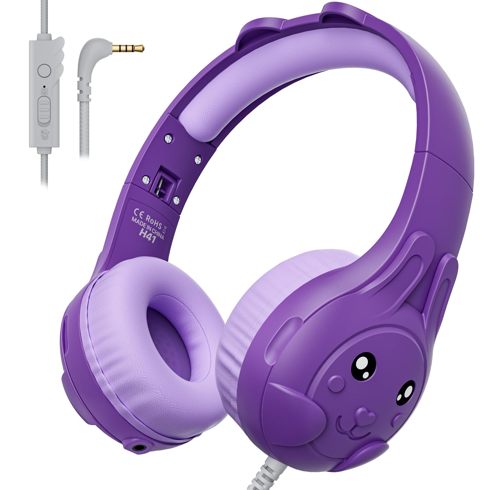 ZIUMIER kopfhörer Kinder, Kinder kopfhörer mit Kabel, 80/90 dB Lautstärkebegrenzung, mit Eingebautes Mikrofo, Audio-Sharing, Faltbare Stereo-Kopfhörer für Schule, Reisen (Lila) Angebot bei HelloDeals