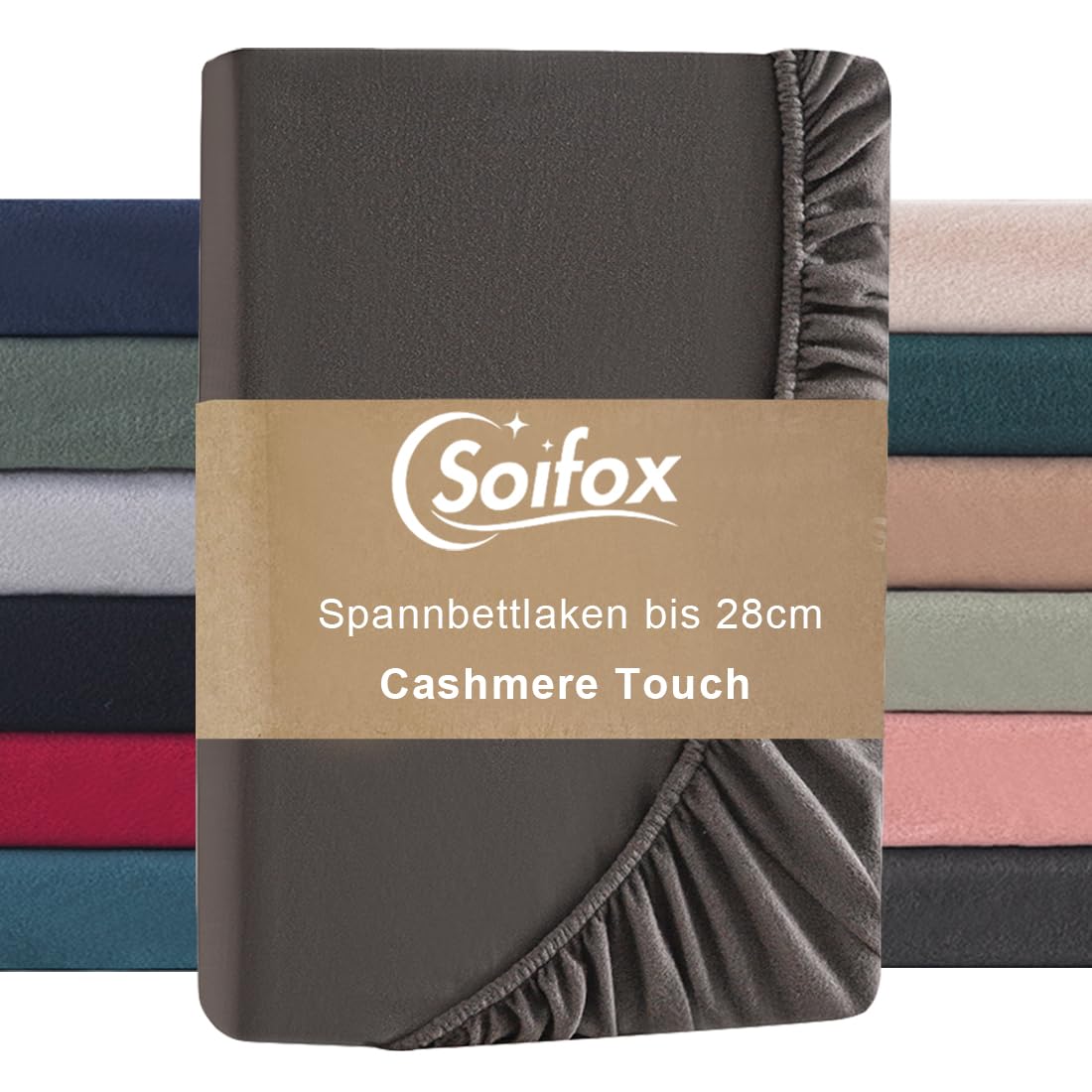 Spannbettlaken 180x200cm Winter - Anthrazit Jersy Thermo Fleece Bettlaken 200x200 wie Biber, Kuschelig Flauschig Cashmere Touch Bettlaken für Boxspringbett Topper Matratze mit Gummizug 180-200 x 200 Anthrazit Angebot bei HelloDeals