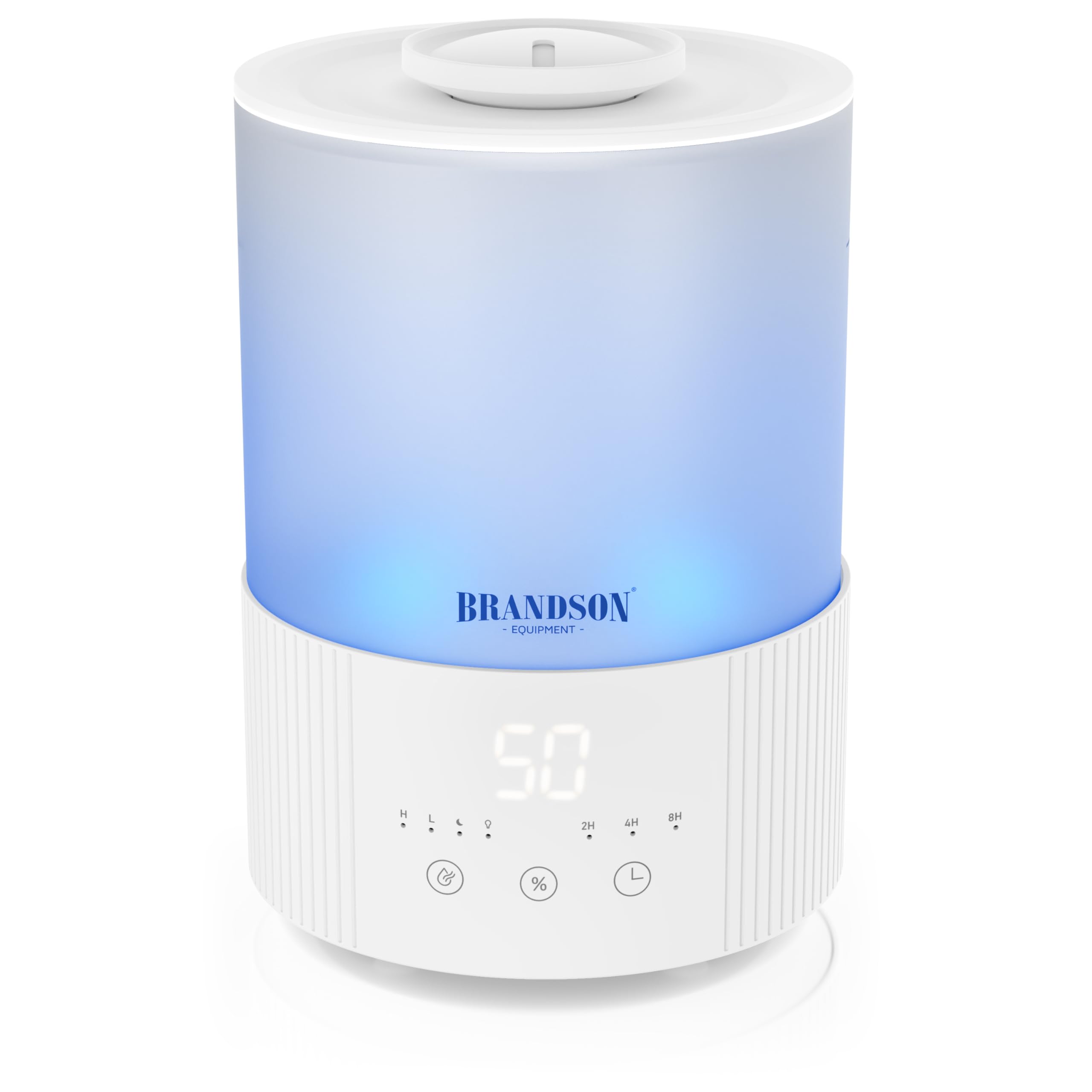 Brandson - Luftbefeuchter mit Display - 2,5 Liter – 3 Nebelstufen – individuelle Luftfeuchtigkeitseinstellung - sehr leise – LED Farben Stimmungslicht – Timer – Schlafmodus – für Wohnzimmer und Schlaf Angebot bei HelloDeals