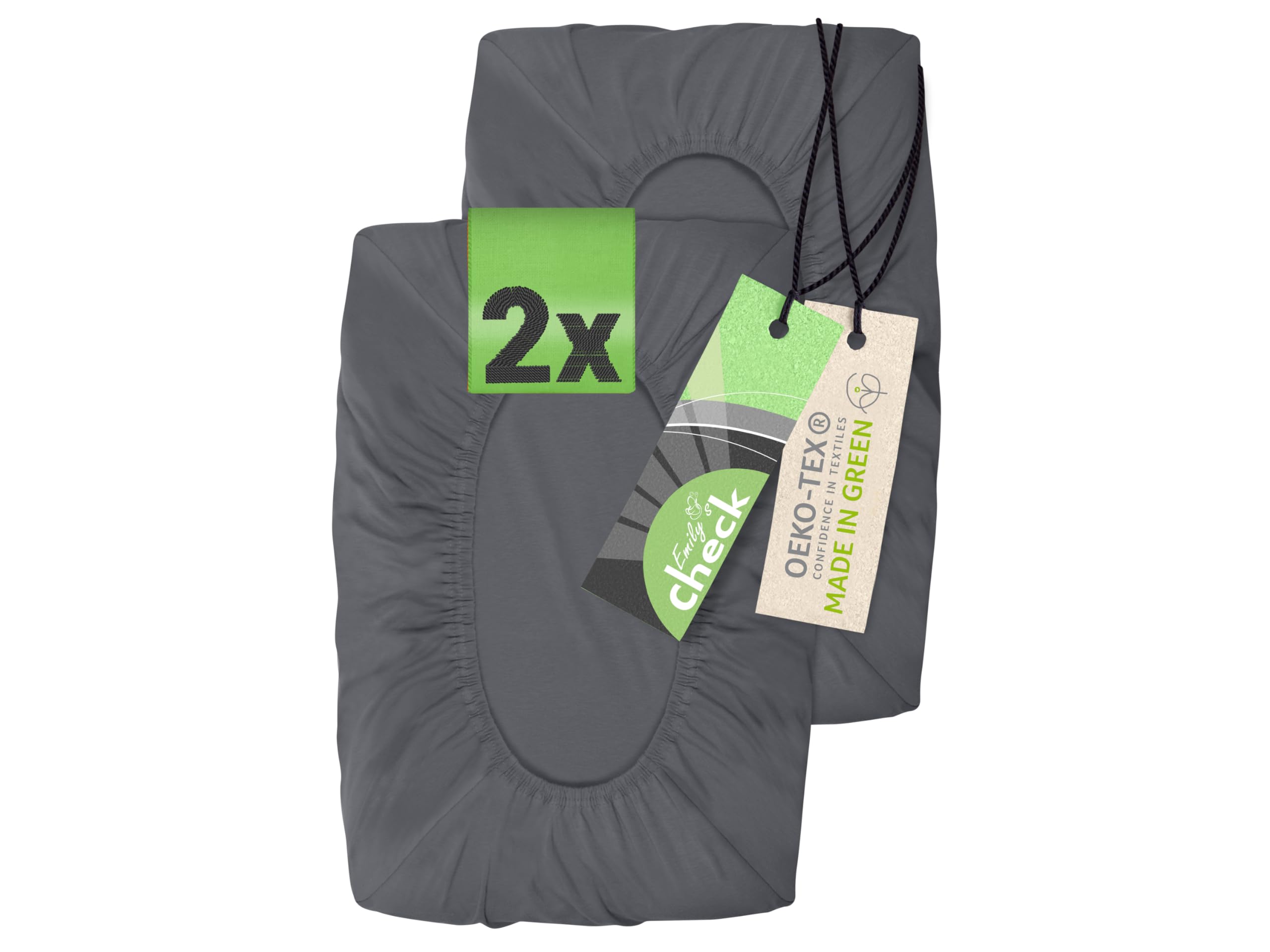 2er Pack Spannbezug für Nackenkissen Gesundheitskissen 1596.2323, 30-35 x 45-50 cm, anthrazit 30-35 x 45-50 cm Anthrazit Angebot bei HelloDeals