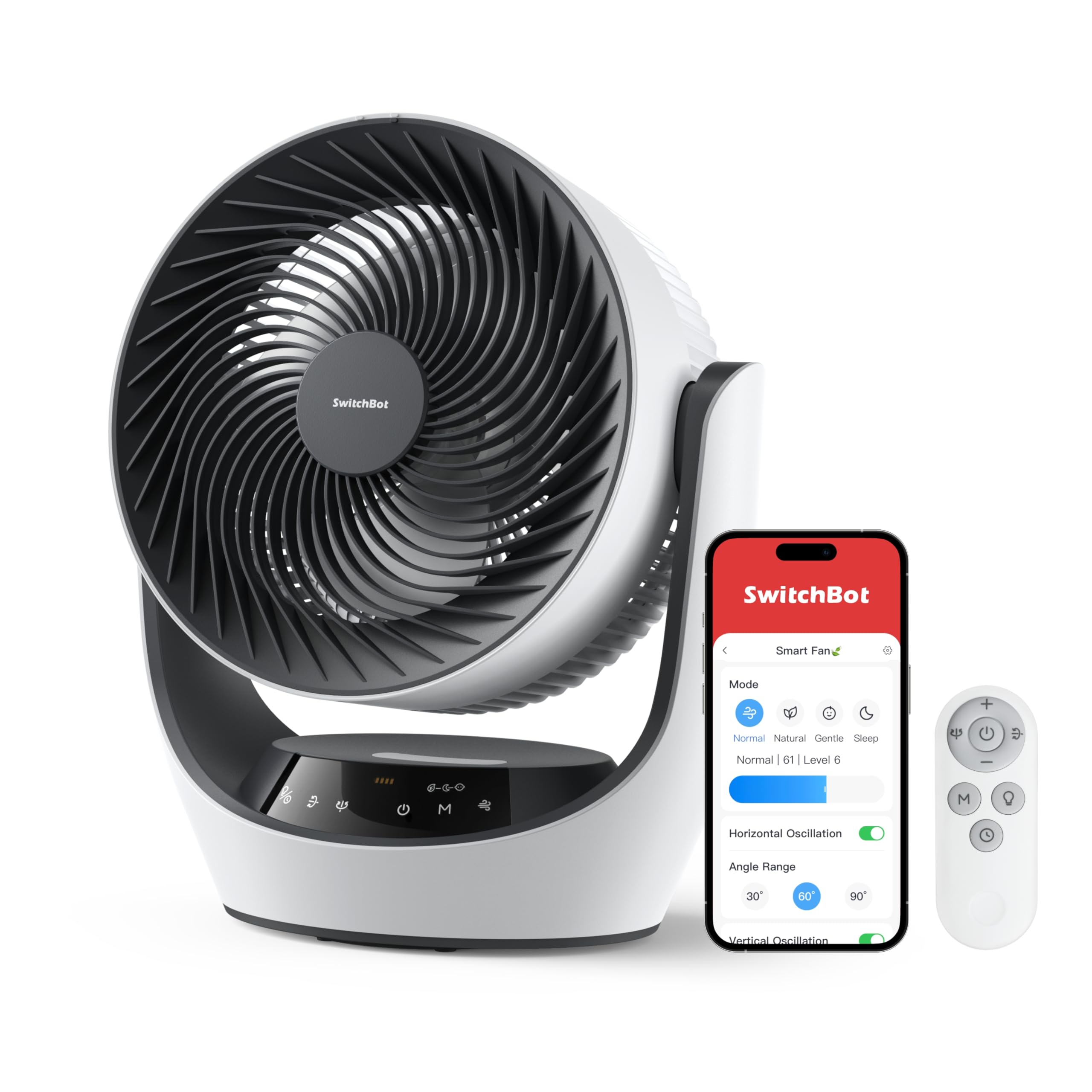 SwitchBot USB Tischventilator, leistungsstarker 24 dB leiser Batterie-Umluftventilator, Kompatibel mit Alexa/Google/Siri (Hub erforderlich), 4 Modi, 9-Std-Timer, Energieeffizienter Umluftventilator Angebot bei HelloDeals