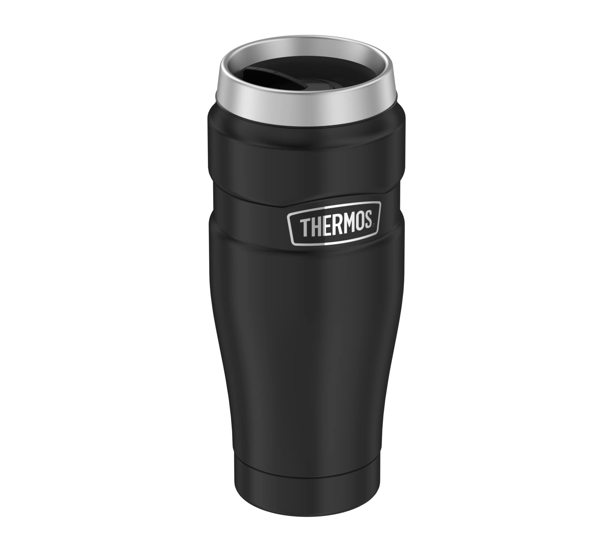 Thermos STAINLESS KING Thermobecher aus Edelstahl schwarz matt 0,47l - Coffee to Go Becher, absolut dicht, spülmaschinenfest, 7h heiß & 18h kalt, mit Haken für Teebeutel, BPA-frei Charcoal Black Angebot bei HelloDeals