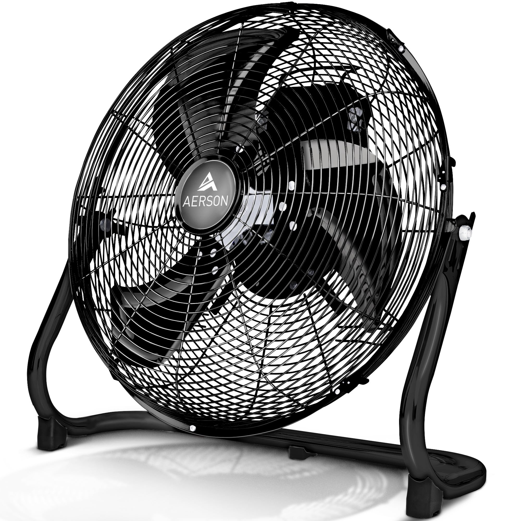 TRESKO AERSON Bodenventilator 50cm | Windmaschine mit 3-Leistungsstufen 120W | Standventilator Ventilator | hoher Luftdurchsatz | robuste Metallausführung | Neigungswinkel ca. 110 Grad 50 cm Schwarz Angebot bei HelloDeals