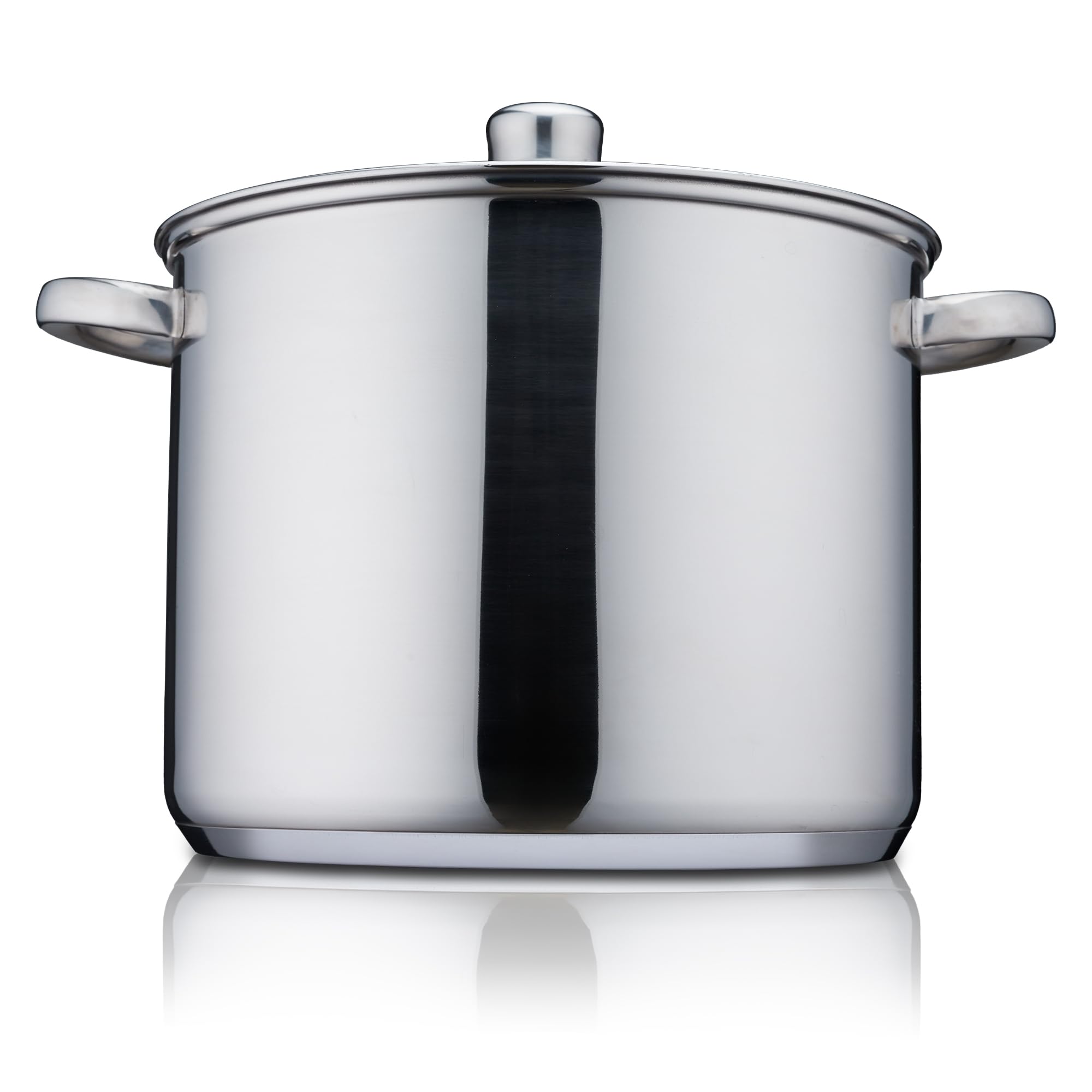 KHG Topf Kochtopf 26 cm, 10 Liter Induktion, Edelstahl unbeschichtet inkl. Glasdeckel | XXL Suppentopf, Großraumtopf, Gemüsetopf | spülmaschinengeeignet, für alle Herdarten geeignet Angebot bei HelloDeals