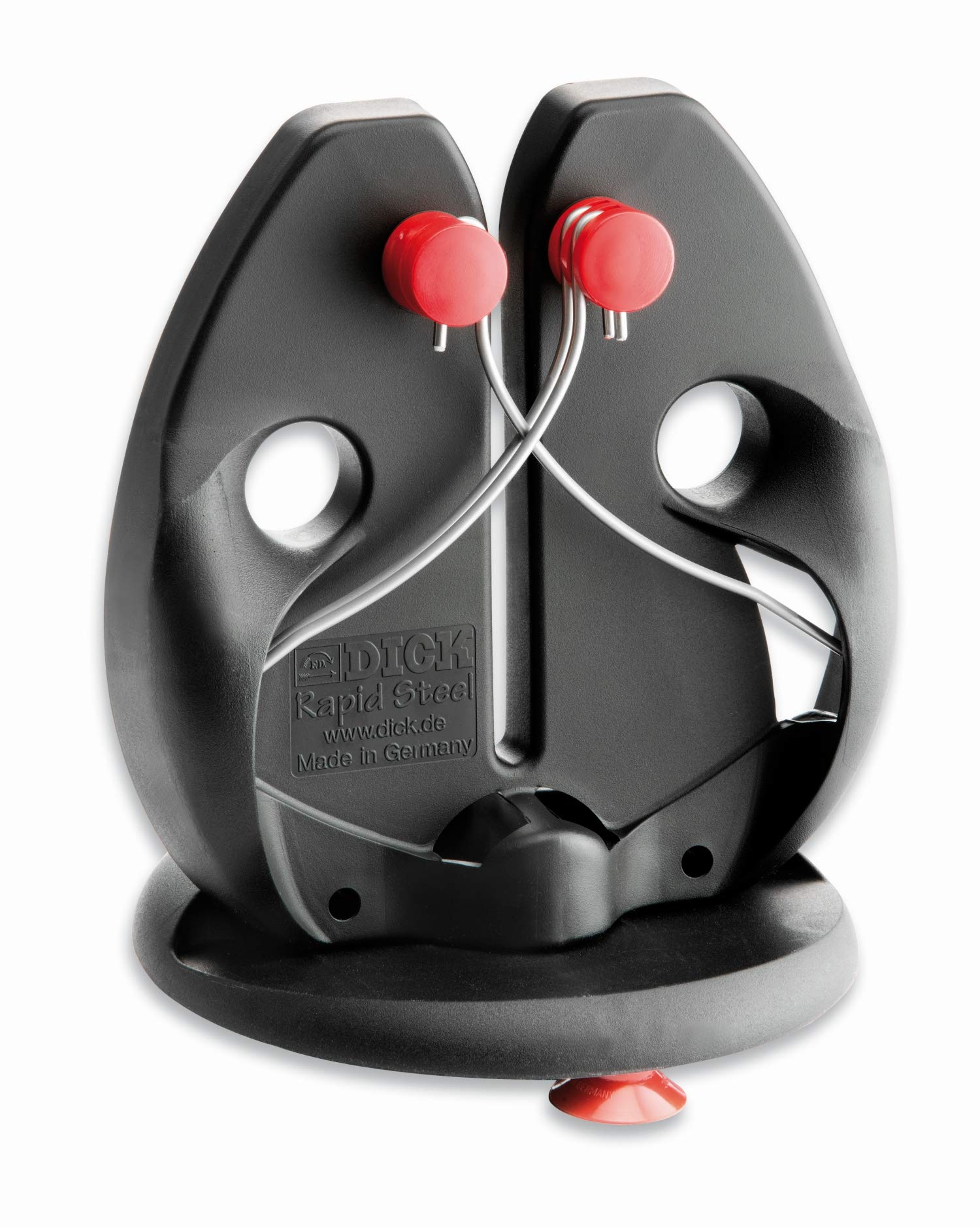 F. DICK Messerschärfer/Messerschleifer zum Durchziehen (spezielle Schärfstäbe, Standplatte mit Saugnapf, immer perfekter Winkel, manuelles einfaches Schärfen) Rapid Steel Action 9009200 mit Standplatte Angebot bei HelloDeals