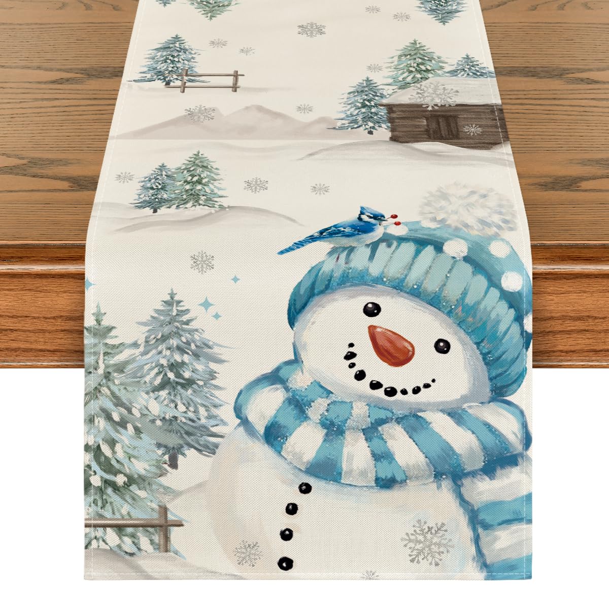 Artoid Mode Blau Schneemann Weihnachten Tischläufer, Saisonnal Winter Küche Tisch Dekoration Drinnen Urlaub Party Dekor 40x140 cm 40 x 140 cm Blau Angebot bei HelloDeals