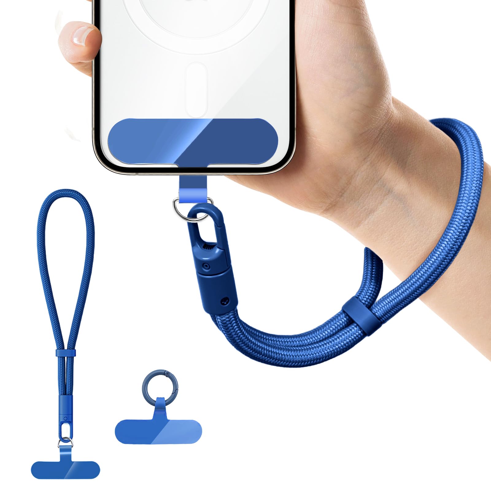 Handykette Kurz, Handschlaufe Handy, Handyanhänger Handyband Handy Kette Kurz Universal, Handgelenk, Anti Verlust mit Ultradünnem Patch Blau Angebot bei HelloDeals