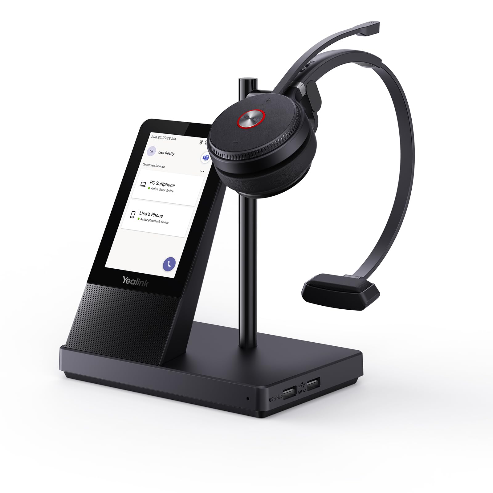 Yealink WH66 Wireless DECT Headset Teams Certified, Büro-Headset für Tischtelefon, Computer-Softphone und Handy, Noise Cancelling Mikrofon, Freisprecheinrichtung, 13H Sprechzeit, 525 ft Reichweite WH66-Mono Team Black Angebot bei HelloDeals