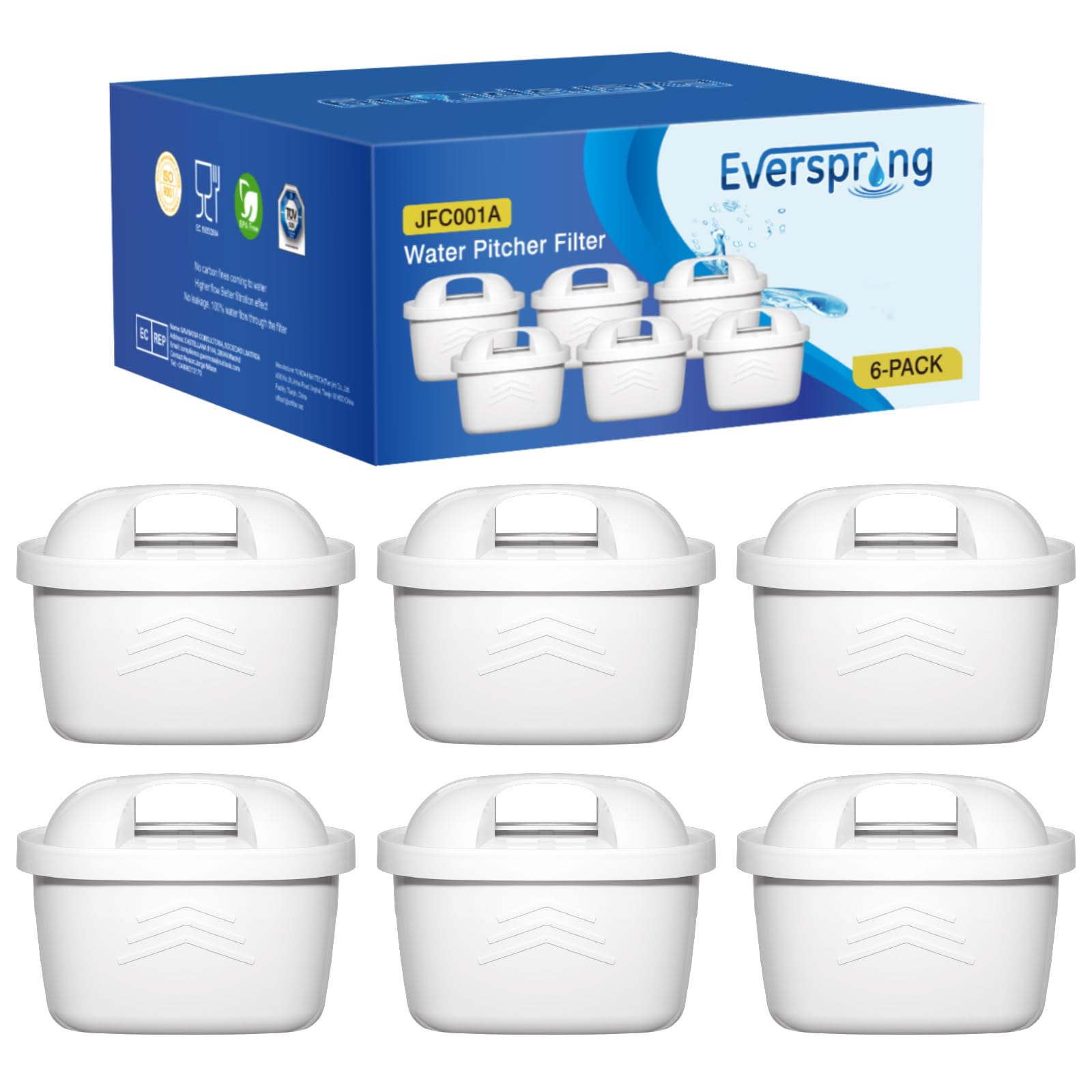 EVERSPRING Wasserfilter Kompatibel mit Brita Maxtra+, Maxtra Plus,Mavea,Anna Duomax,6 Stück 6 Stück (1er Pack) Angebot bei HelloDeals