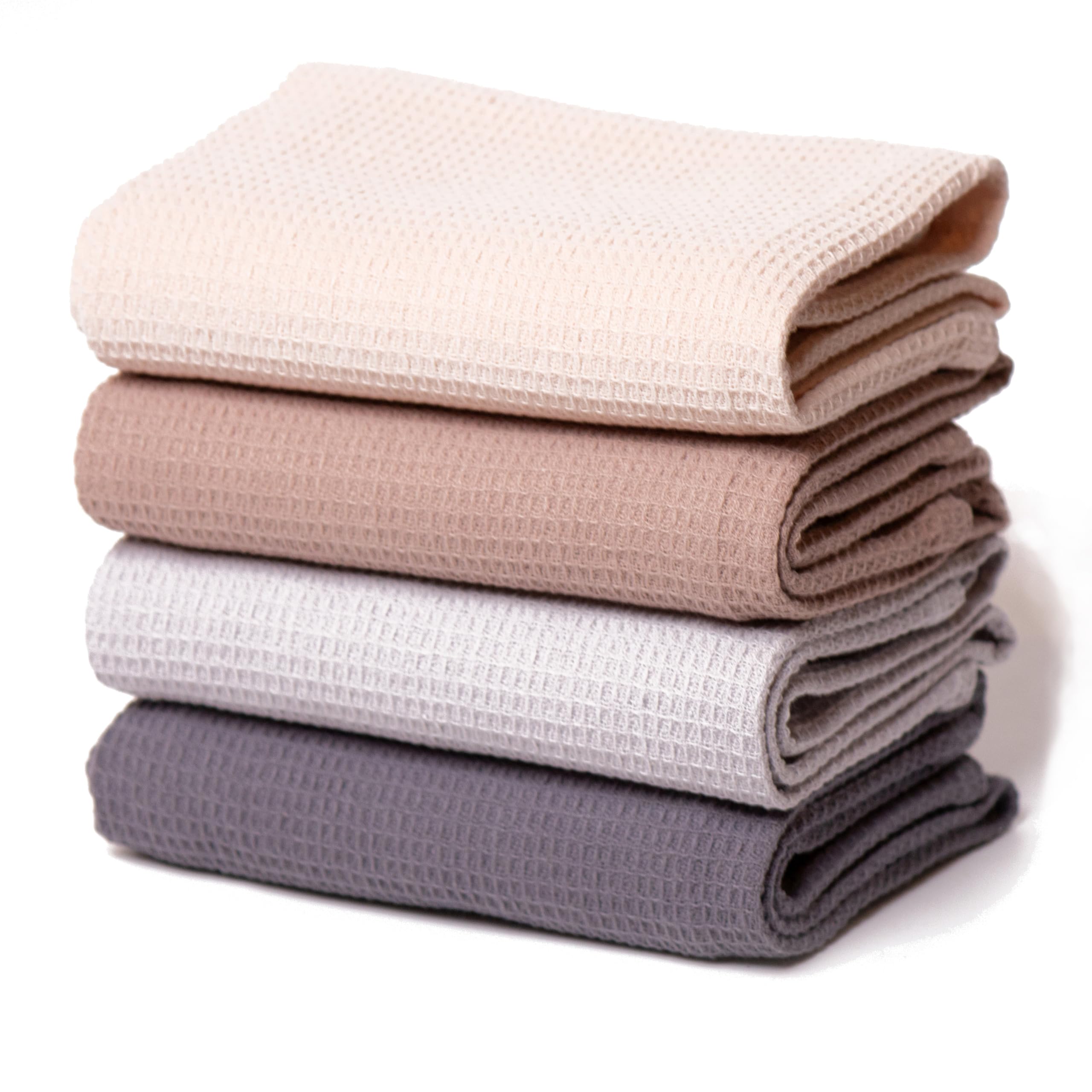 Happy Home Geschirrtücher Baumwolle in 45x65cm | Küchenhandtücher 4 Stück | Geschirrtücher Waffelstruktur | Geschirrtuch in Vier Farben | Tea Towels | Waffelpique Küchentuch & Trockentücher Angebot bei HelloDeals