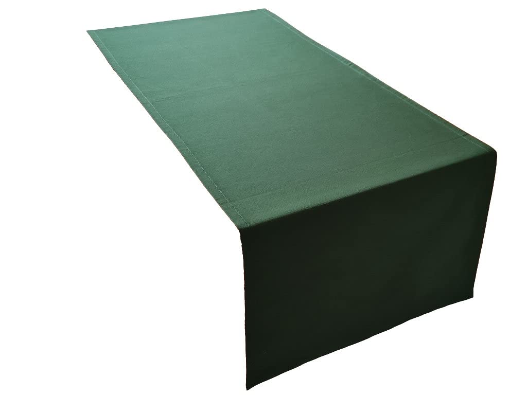 Lemos Home Hochwertiger Tischläufer Tischwäsche aus 100% Baumwolle Kollektion Konzept, Farbe & Größe wählbar (Tischläufer - 30x100cm, Olivgrün) 100 x 30 cm (Rechteckig) Armeegrün Angebot bei HelloDeals