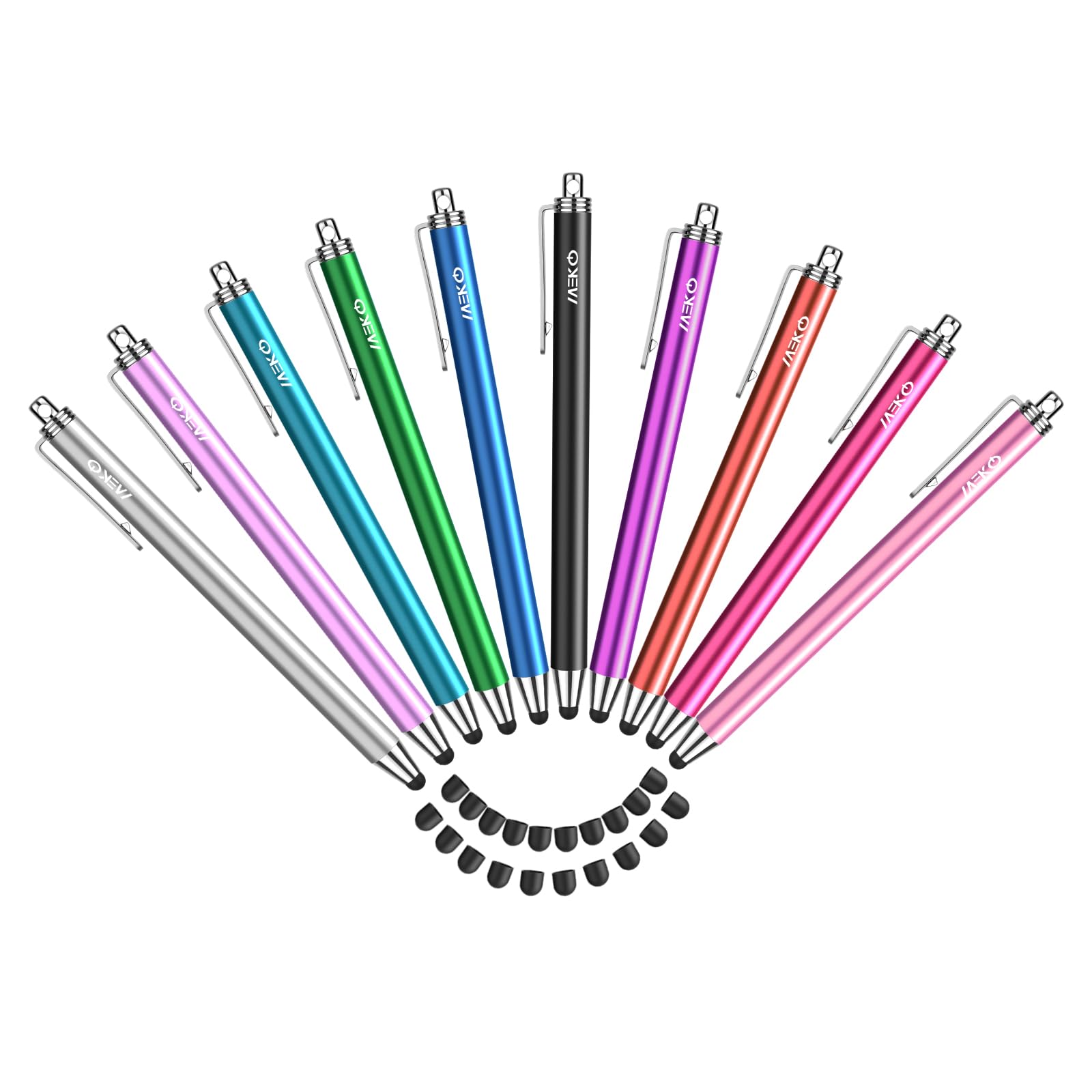 Tablet Stift MEKO 10er Pack Touchscreen Stift mit 20 Ersatzgummispitzen in 6mm, Touch Pen für alle Tablets/Handys wie iPhone/iPad/iWatch/Samsung/Huawei/Xiaomi/Surface/Chromebook usw.- Farbe 1 Angebot bei HelloDeals