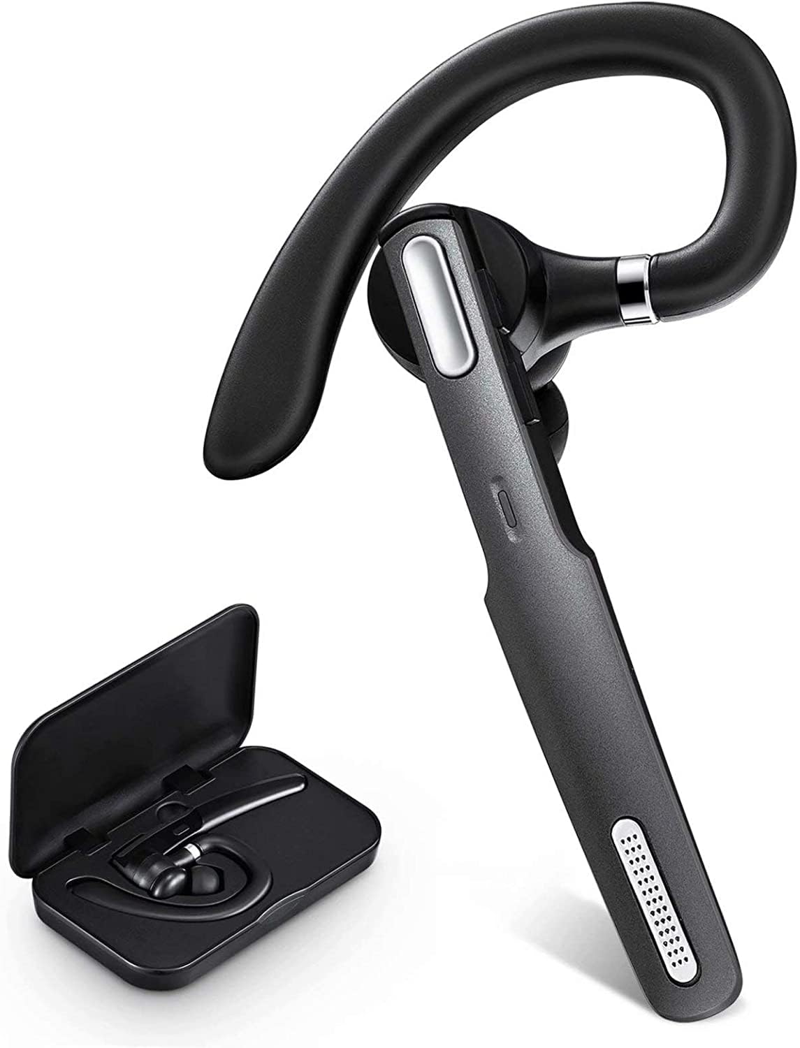 Bluetooth Headset, Wireless Bluetooth Earpiece V5.0 Hands-Free Earphones with Built-in Mic for Driving/Business/Office, Compatible with iPhone and Android Angebot bei HelloDeals