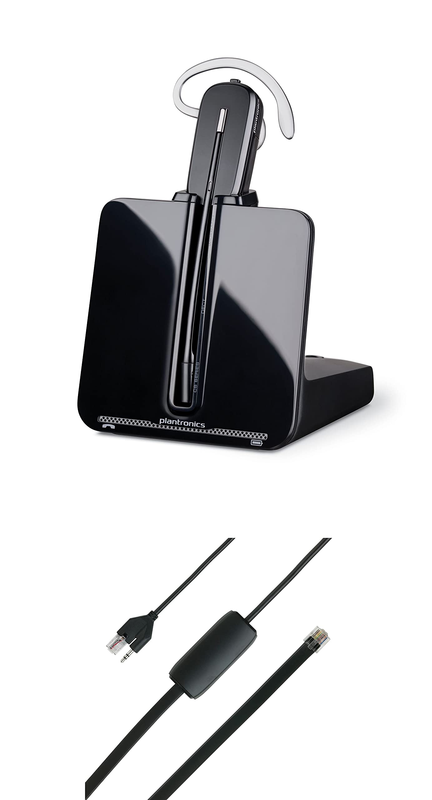 Plantronics CS540 Kabelloses DECT-Headset mit APS-11- Einohr (Mono), veränderbar (3 Tragevarianten) - Anschluss an Tischtelefon - Mikrofon mit Geräuschunterdrückung, Schwarz 2012 Version Angebot bei HelloDeals