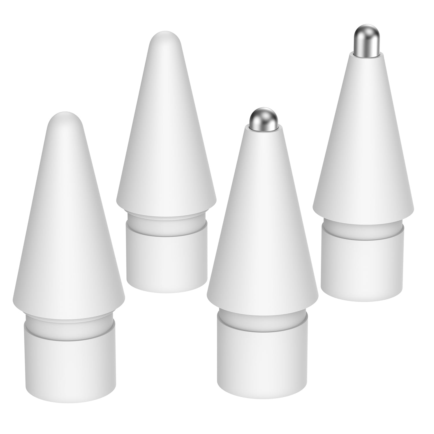 MoKo 4 Stück Ersatzspitzen für Apple Pencil, Keine Abnutzung Fine Point für Apple Pencil Spitzen, Mix Metall Spitzen für Apple Pencil 2nd/1st Gen/USB-C/Pro Apple Pencil Nibs Angebot bei HelloDeals