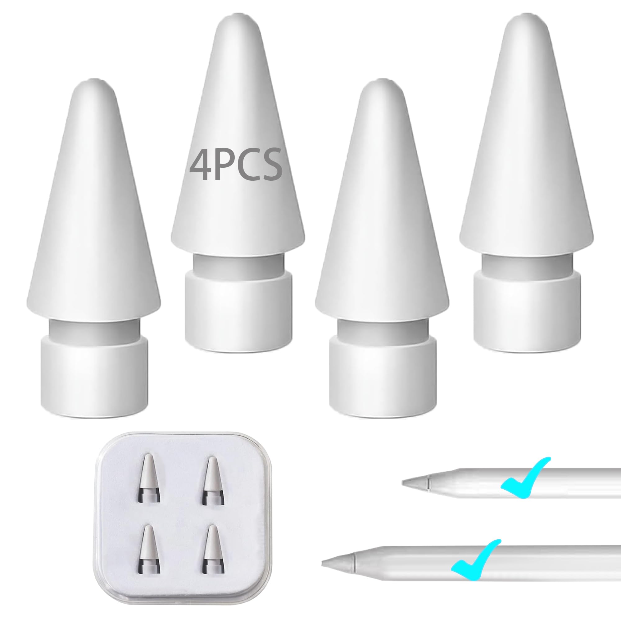 Ersatzspitzen Für Apple Pencil Spitze, Langlebig Apple Pencil 1./2. Generation Spitze Mit Aufbewahrungsbox - 4er Ersatzspitzen Für Apple Pencil Spitzen, Glatt Ersatzspitzen Für Apple Pencil Tips Angebot bei HelloDeals