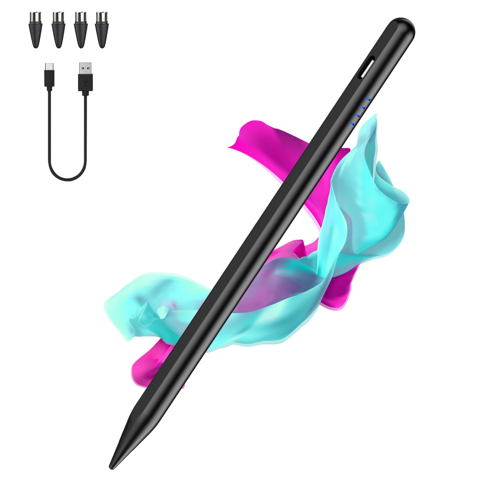 Tablet Stift for Android, Type-C Stylus Pen mit 4 Pom Tips,Magnetic Touchscreen Stifte Kompatibel mit Samsung/Huawei//Lenovo/Mi/Vivo und Anderen Android Smartphone und Tablet Geräten-Schwarz Angebot bei HelloDeals