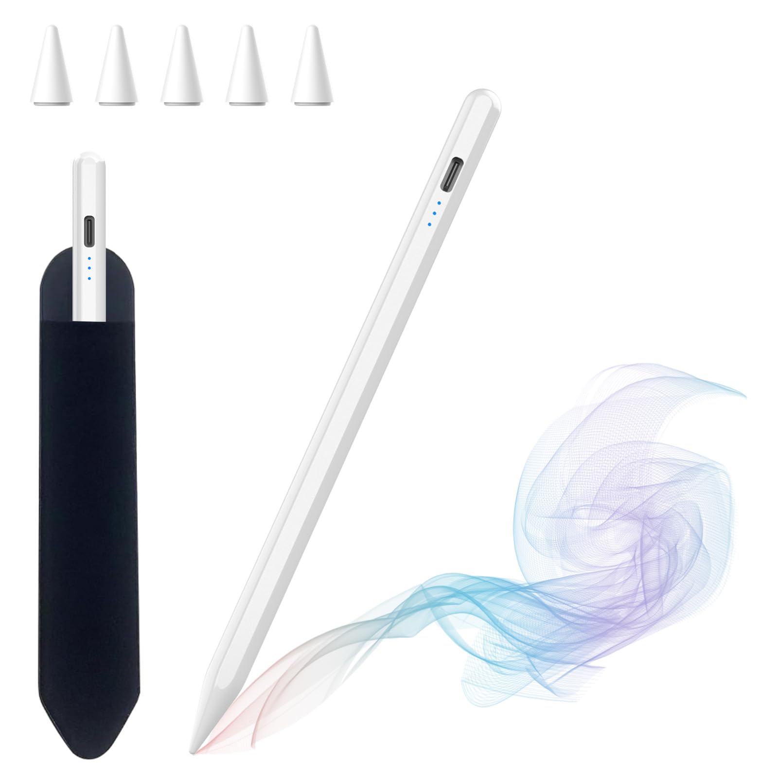 Pencil für Apple, Stylus Stift für iPad 2018-2025, Schnellladung, Palm Rejection und Neigungssensitivität für iPad 11 A16/10/9/8/7/6, Mini 6/5, Air 5/4/3/M2/M3, Pro 3/4/5/6/M4 Generation (Weiß) Angebot bei HelloDeals