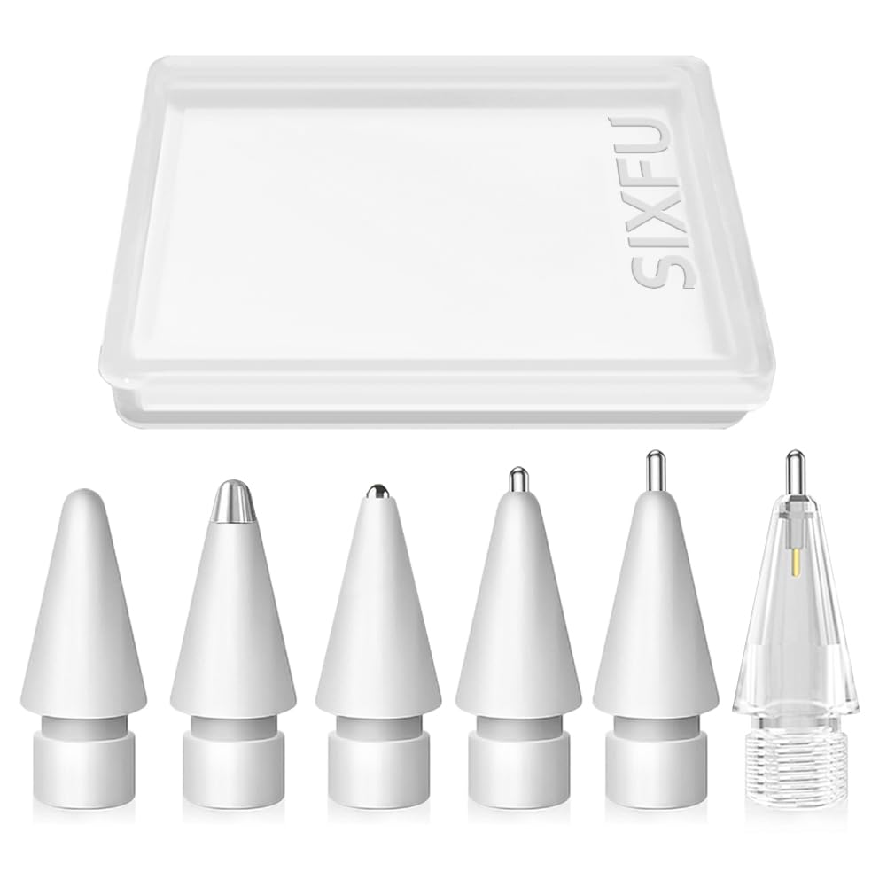 6 Stück Spitzen für Apple Pencil Spitze, Hochempfindliche Pencil Tips Verschleißfest Metall Spitzen Set Kompatibel mit Apple Pencil Pro/ 2. Generation/ 1. Gen/USB C Weiß 6 Pack Angebot bei HelloDeals