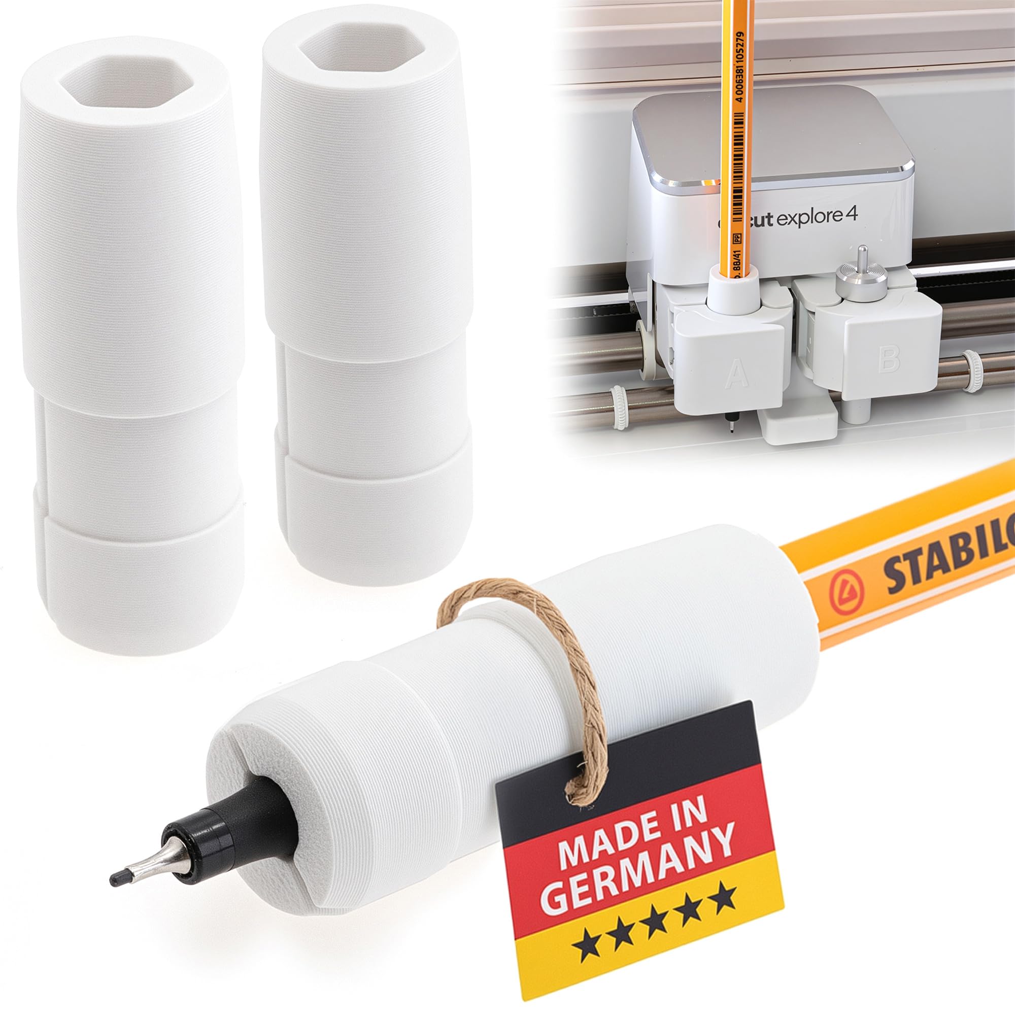 Adapter für Stabilo Stift für Cricut Maker 1-4, Explore 1-4 & Air 1-3 – Passend für Stabilo Point 88 – Hochwertiger Stiftehalter Made in Germany – Plotter Zubehör für präzises Schreiben & Zeichnen Angebot bei HelloDeals